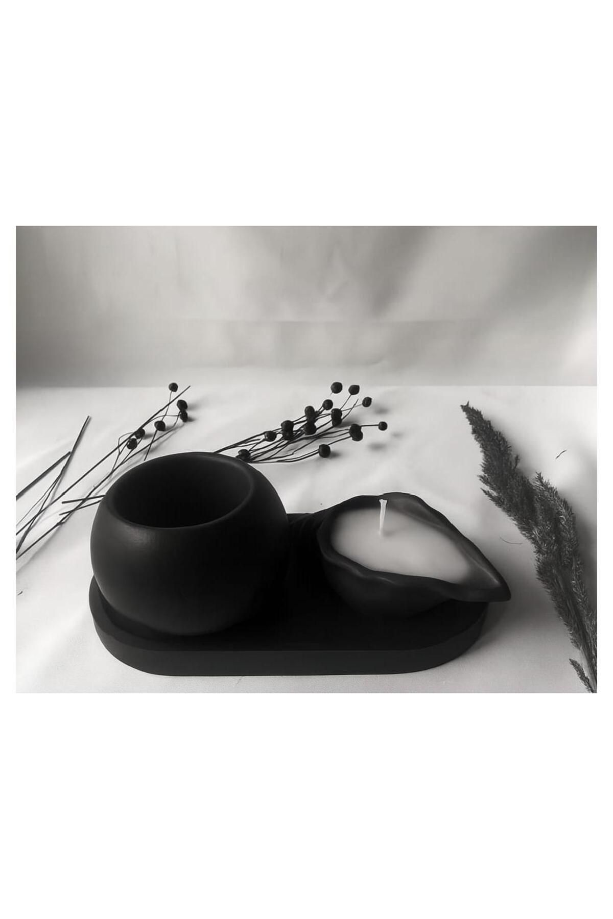 candlerock 3'lü Dekoratif Set (Minik Saksı Mumluk)