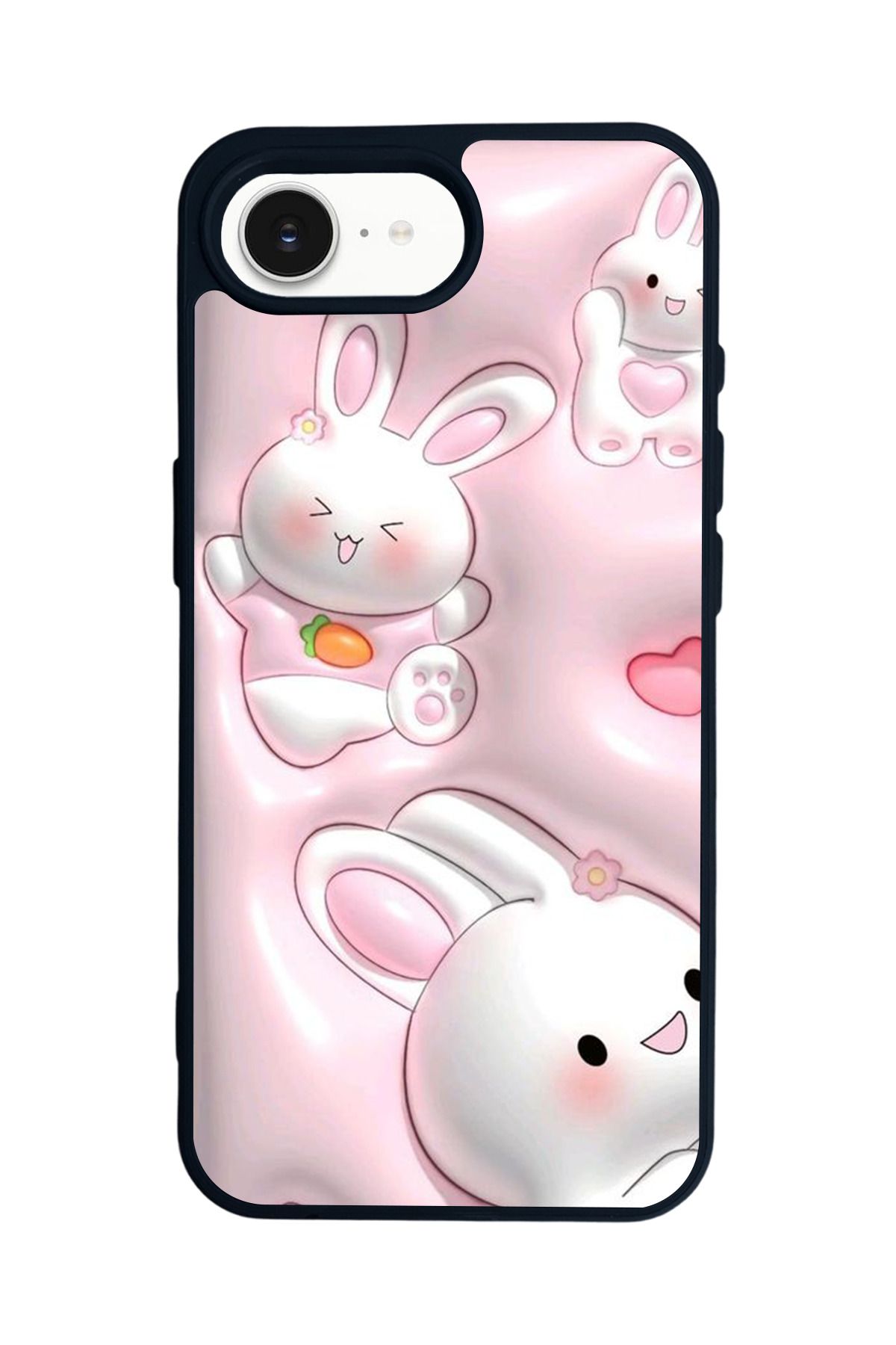 Aksel Kılıf Apple iPhone 16e Uyumlu Baskılı,Mat Siyah,Yumuşak Silikon,Koruyucu,Şok Emici Kapak,Kılıf