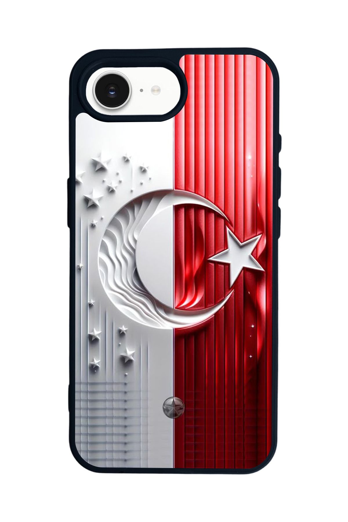 Aksel Kılıf Apple iPhone 16e Uyumlu Baskılı,Mat Siyah,Yumuşak Silikon,Koruyucu,Şok Emici Kapak,Kılıf