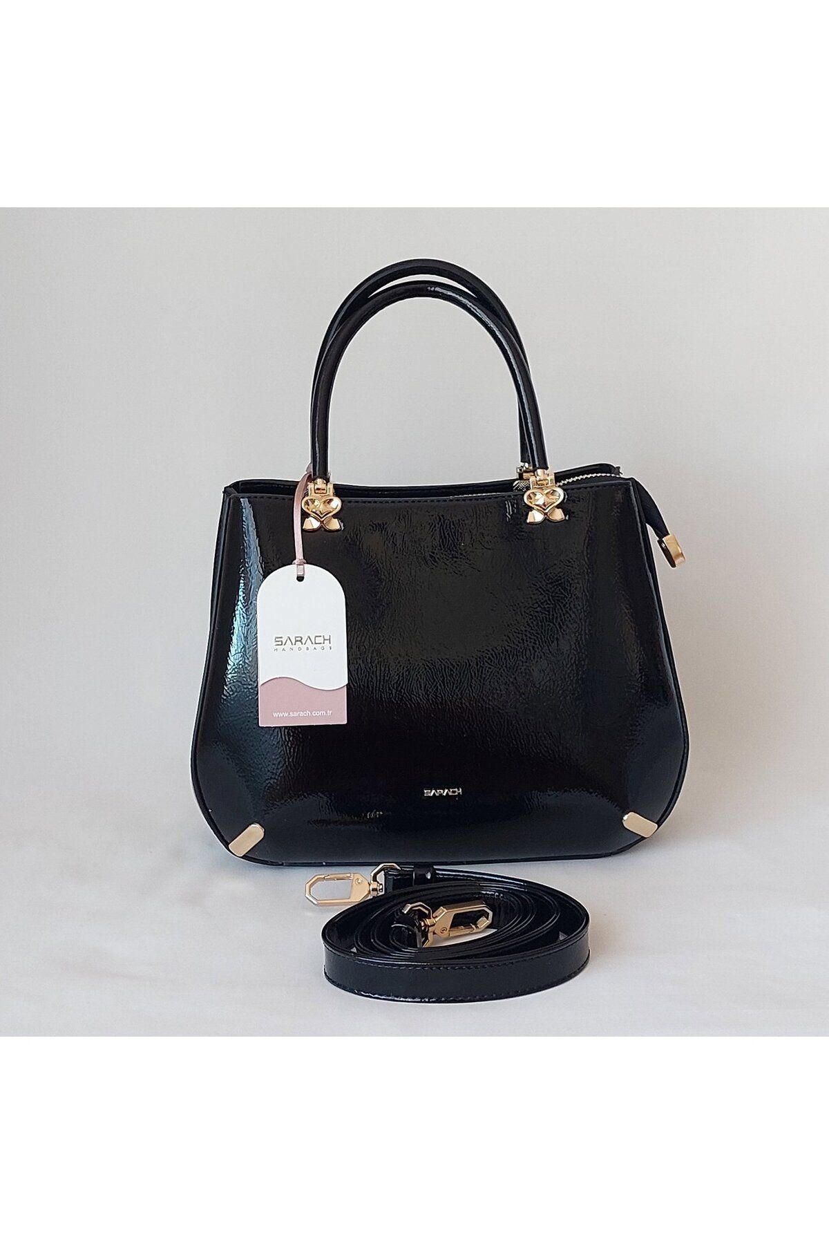 SARACH 251SV815 Model Sarach Marka Siyah Renk Rugan El ve Omuz Çantası