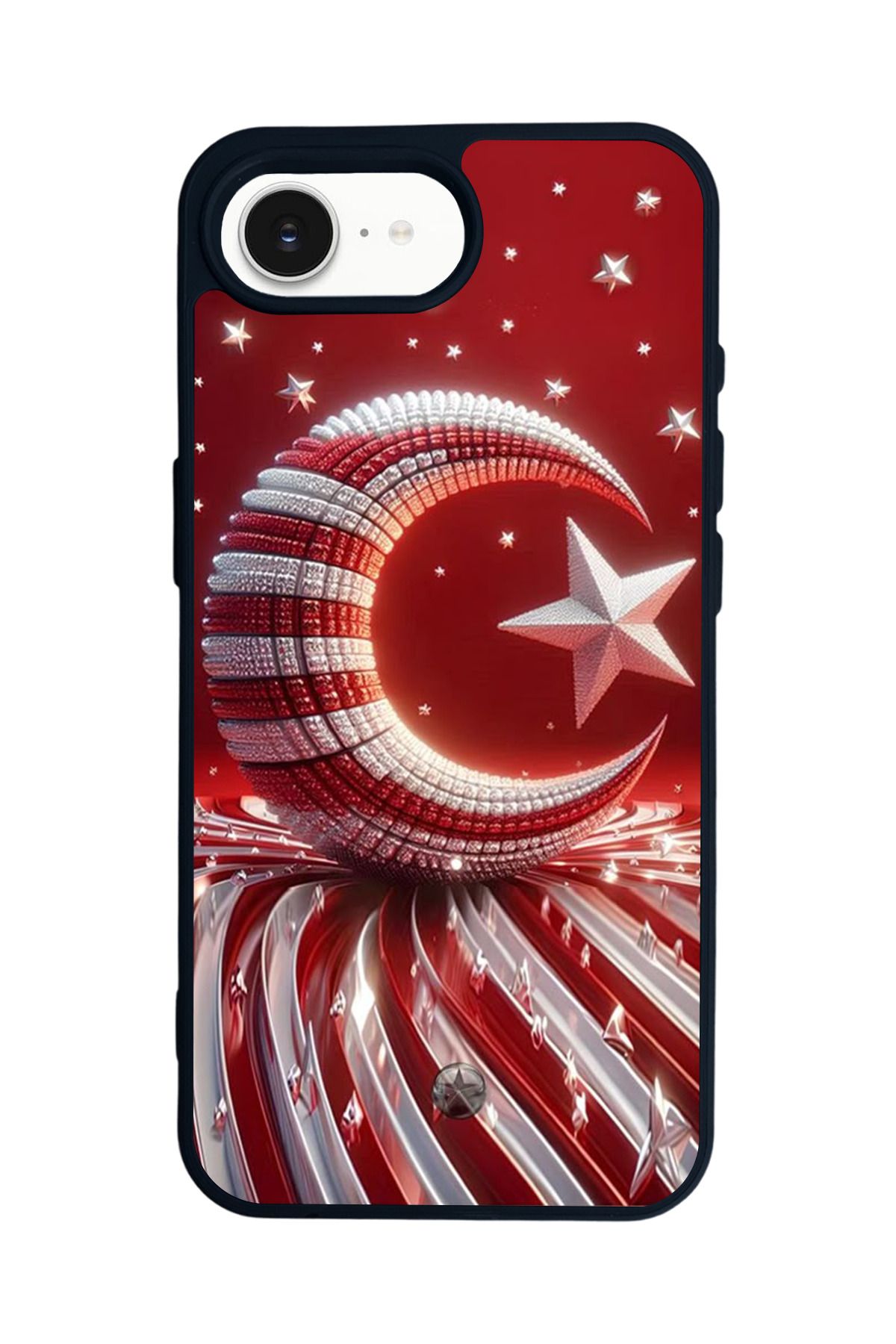 Aksel Kılıf Apple iPhone 16e Uyumlu Baskılı,Mat Siyah,Yumuşak Silikon,Koruyucu,Şok Emici Kapak,Kılıf