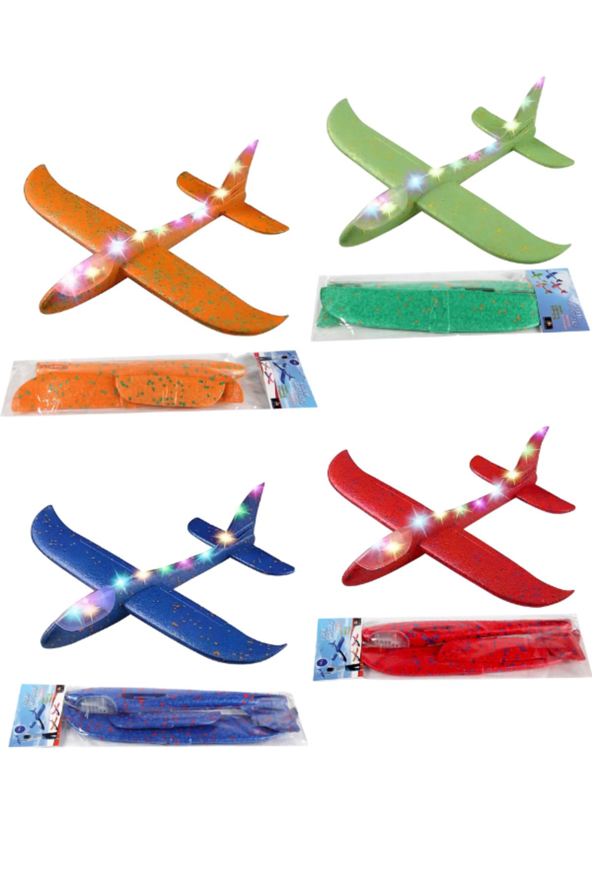 Muhcu Home Güneşte Parıldayan Harika Işıklı Köpük Planr 37 cm ( Oyuncak Uçak )
