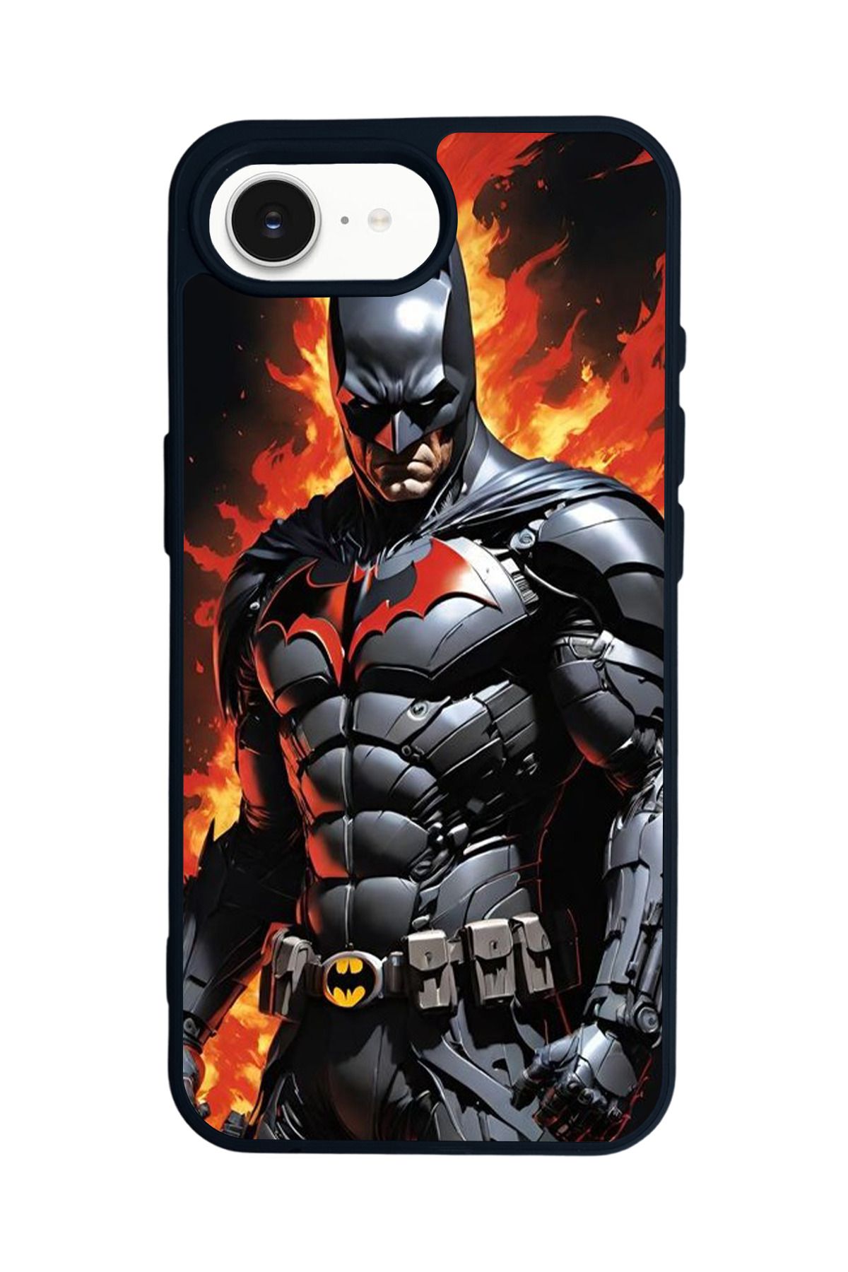 Aksel Kılıf Apple iPhone 16e Uyumlu Baskılı,Mat Siyah,Yumuşak Silikon,Koruyucu,Şok Emici Kapak,Kılıf