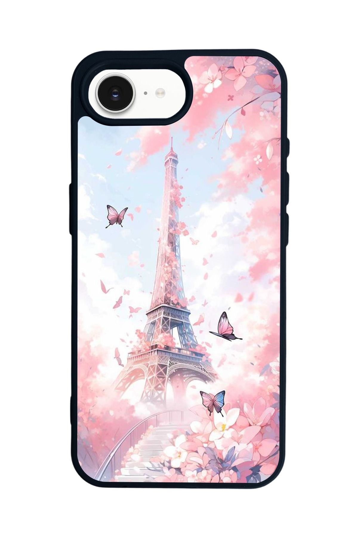 Aksel Kılıf Apple iPhone 16e Uyumlu Baskılı,Mat Siyah,Yumuşak Silikon,Koruyucu,Şok Emici Kapak,Kılıf
