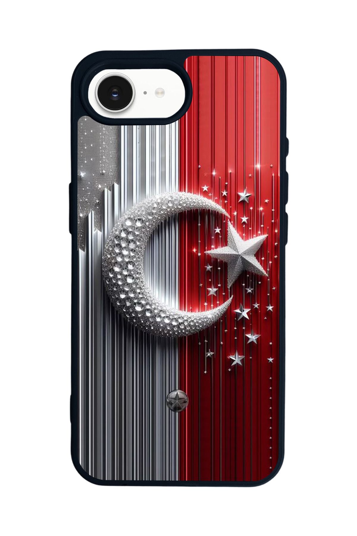 Aksel Kılıf Apple iPhone 16e Uyumlu Baskılı,Mat Siyah,Yumuşak Silikon,Koruyucu,Şok Emici Kapak,Kılıf