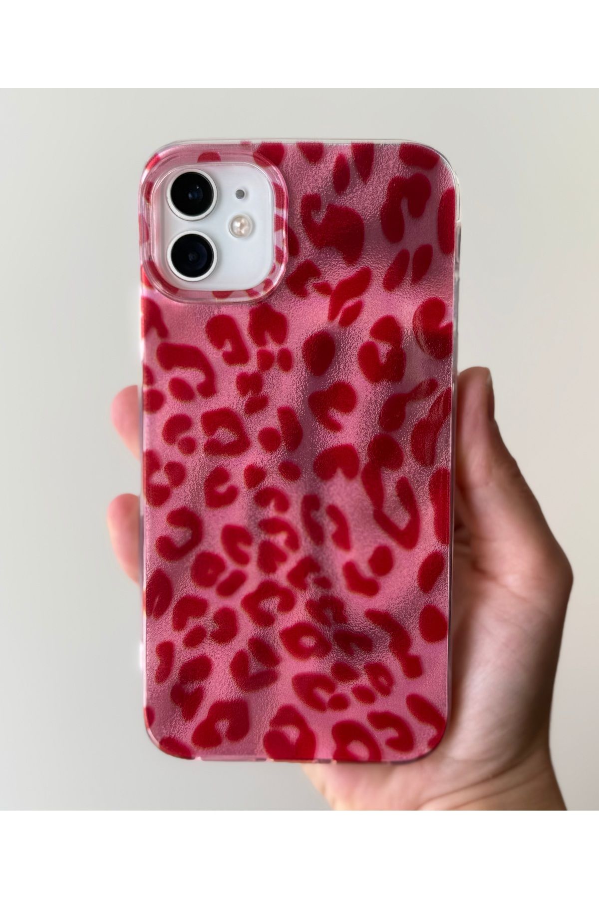 FİŞNEİLETİŞİM İPHONE 11 UYUMLU PEMBE LEOPAR DESENLİ KILIF