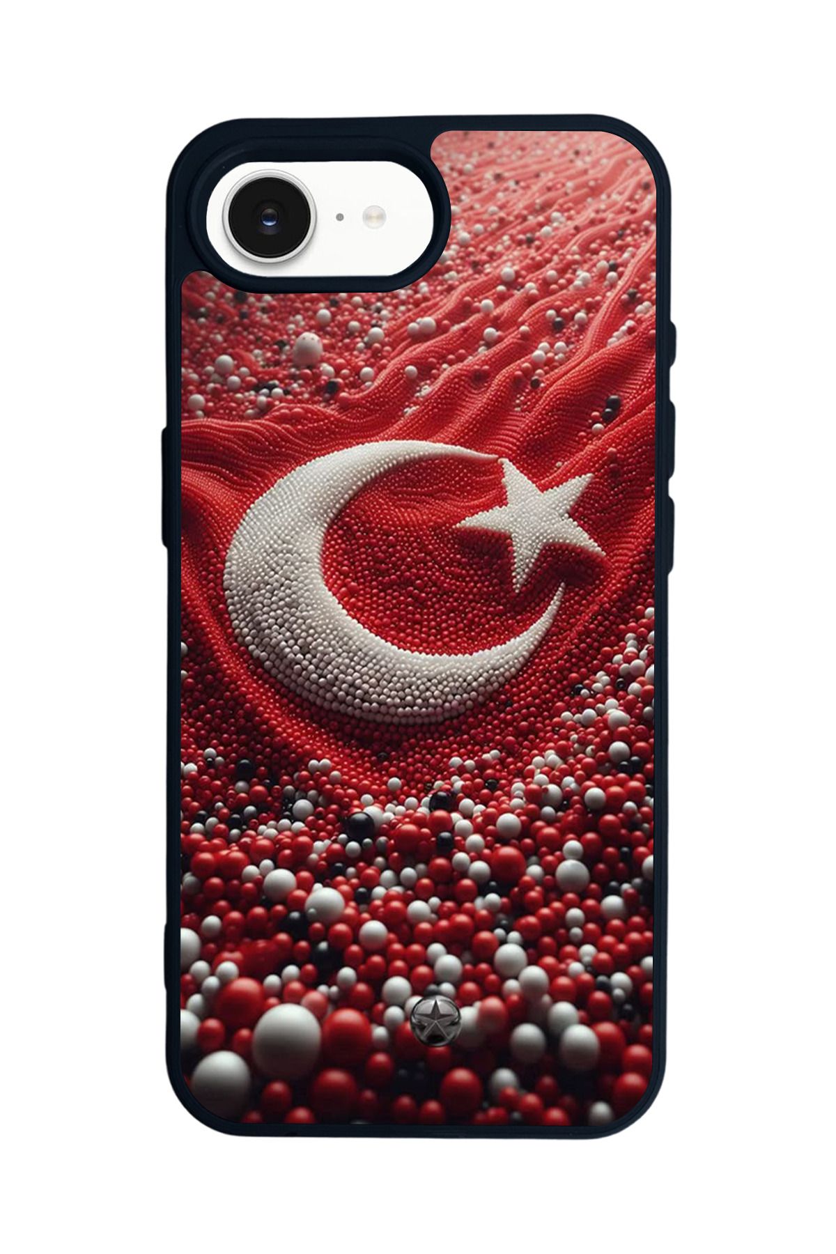 Aksel Kılıf Apple iPhone 16e Uyumlu Baskılı,Mat Siyah,Yumuşak Silikon,Koruyucu,Şok Emici Kapak,Kılıf