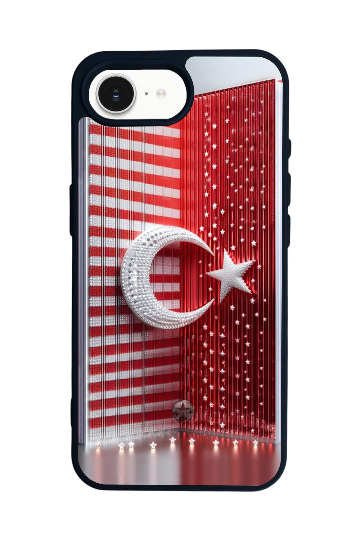 Aksel Kılıf Apple iPhone 16e Uyumlu Baskılı,Mat Siyah,Yumuşak Silikon,Koruyucu,Şok Emici Kapak,Kılıf