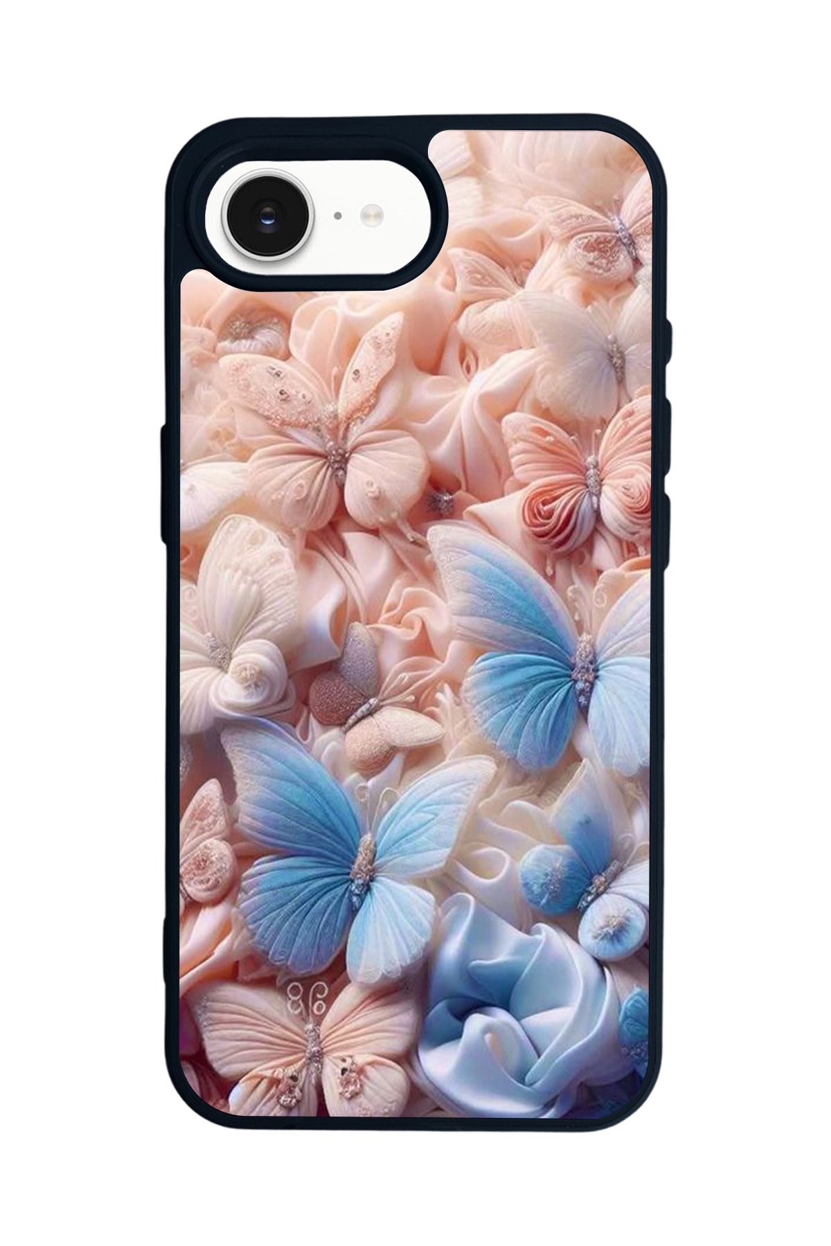 Aksel Kılıf Apple iPhone 16e Uyumlu Baskılı,Mat Siyah,Yumuşak Silikon,Koruyucu,Şok Emici Kapak,Kılıf