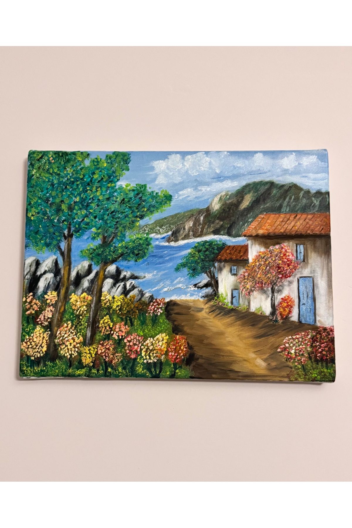 luluavizem sinem semiz Luluavizem 30x40 Gerçek Yağlıboya Tablo çiçek Konseptli Duvar Aksesuar Salon Mutfak Balkon Süs