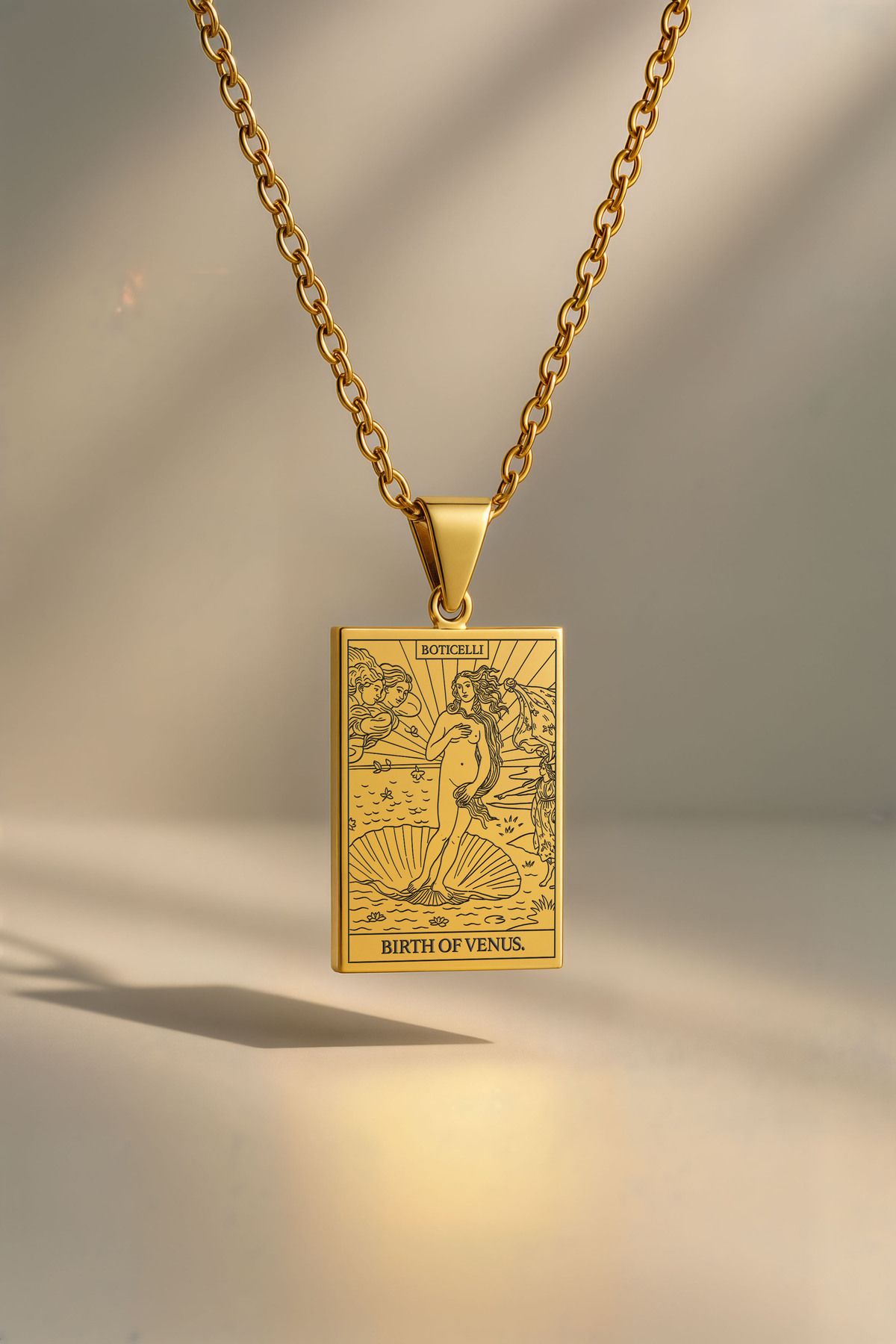 ArtinArt Birth of Venus - Sandro Botticelli Tarot Kart | 316L Çelik Kolye