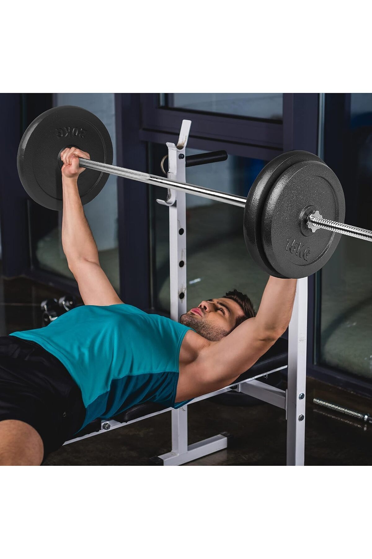 Delta Power-Delta Power Cast Iron Weight Plates - Perfect Weight Set for Bodybuilding and Powerlifting 2 x 10kg 5