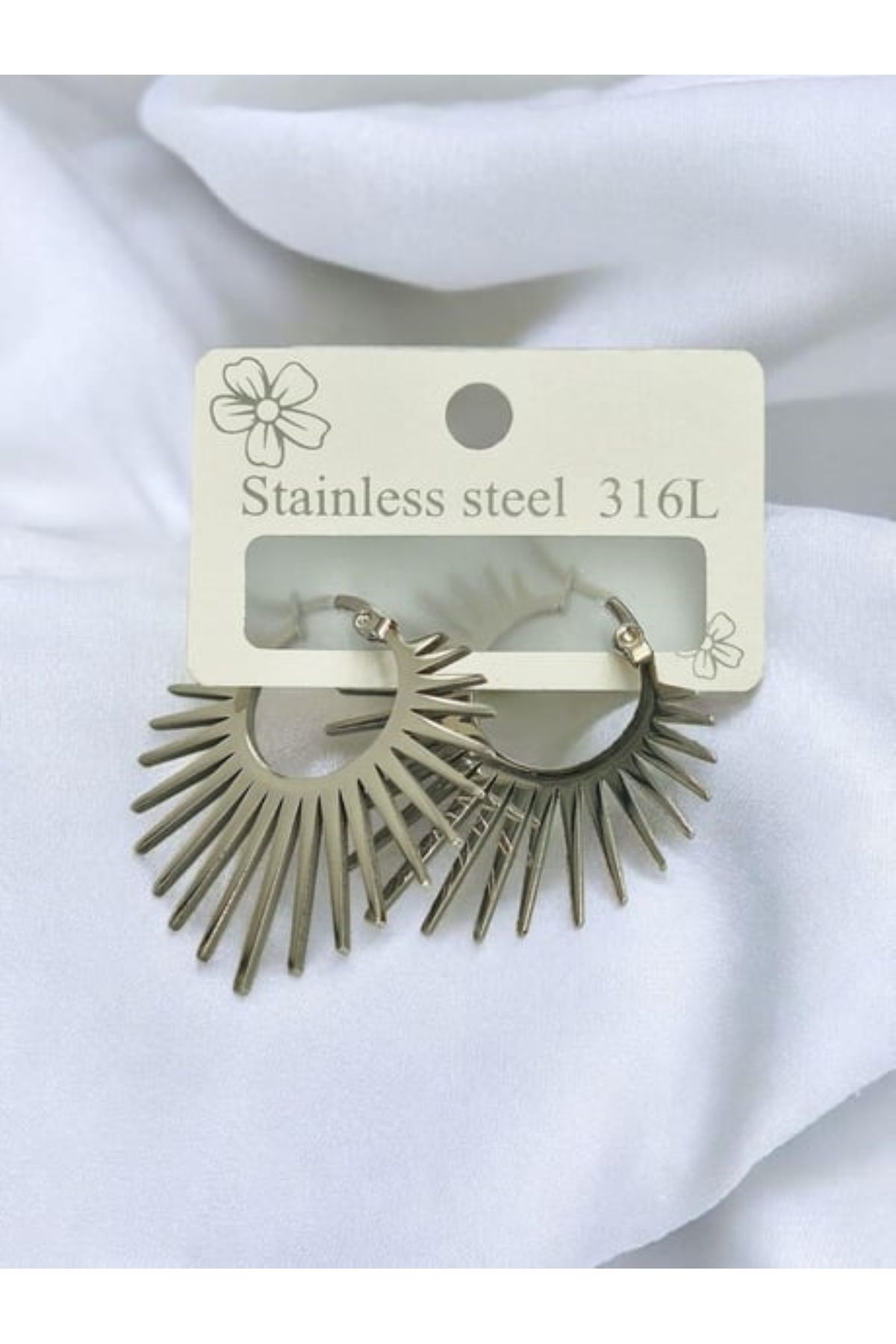 Ladin Atelier GÜNEŞ IŞILTISI ÇELİK KÜPE