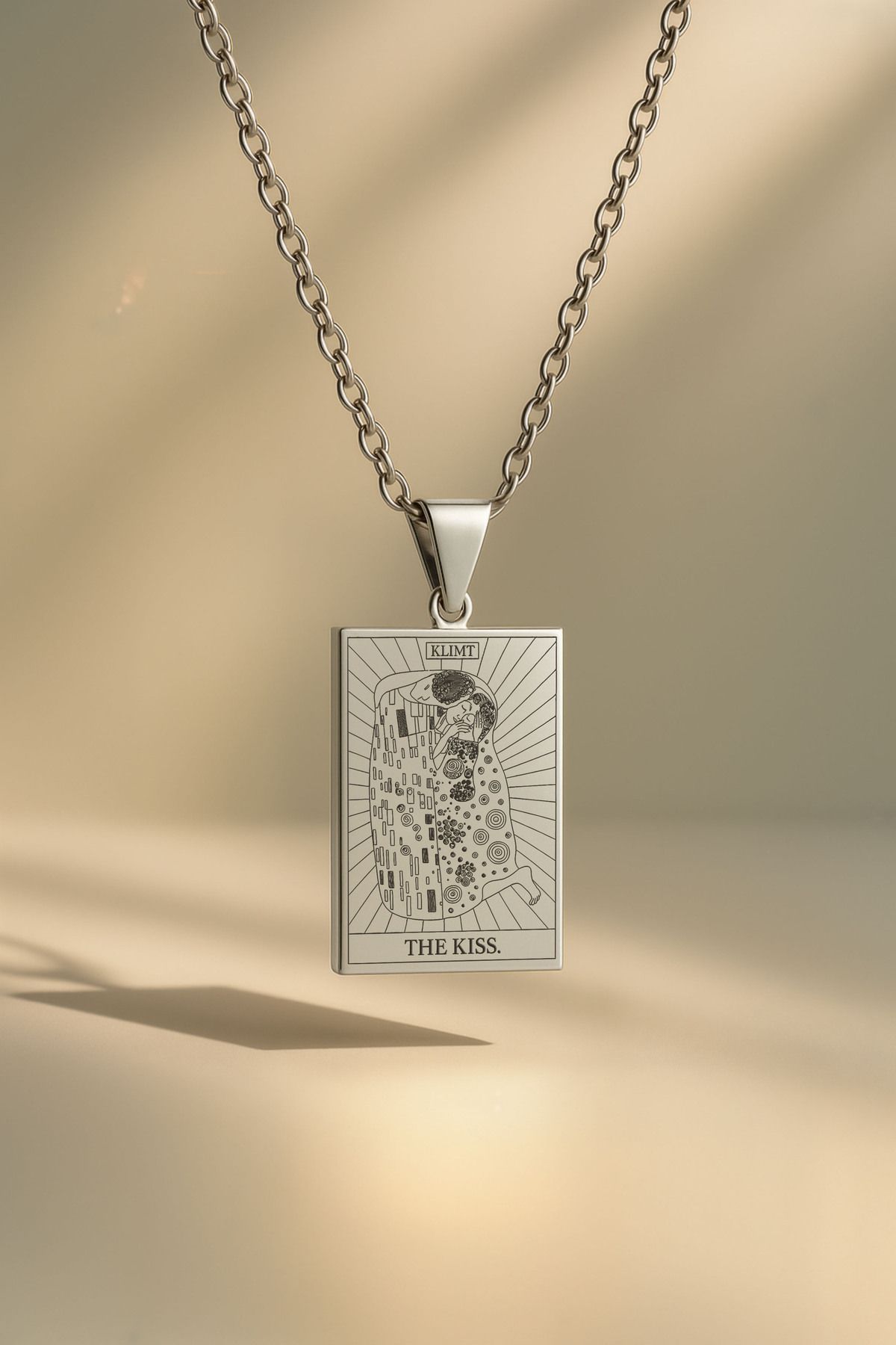 ArtinArt The Kiss (Öpücük) - Gustav Klimt Tarot Kart | 316L Çelik Kolye