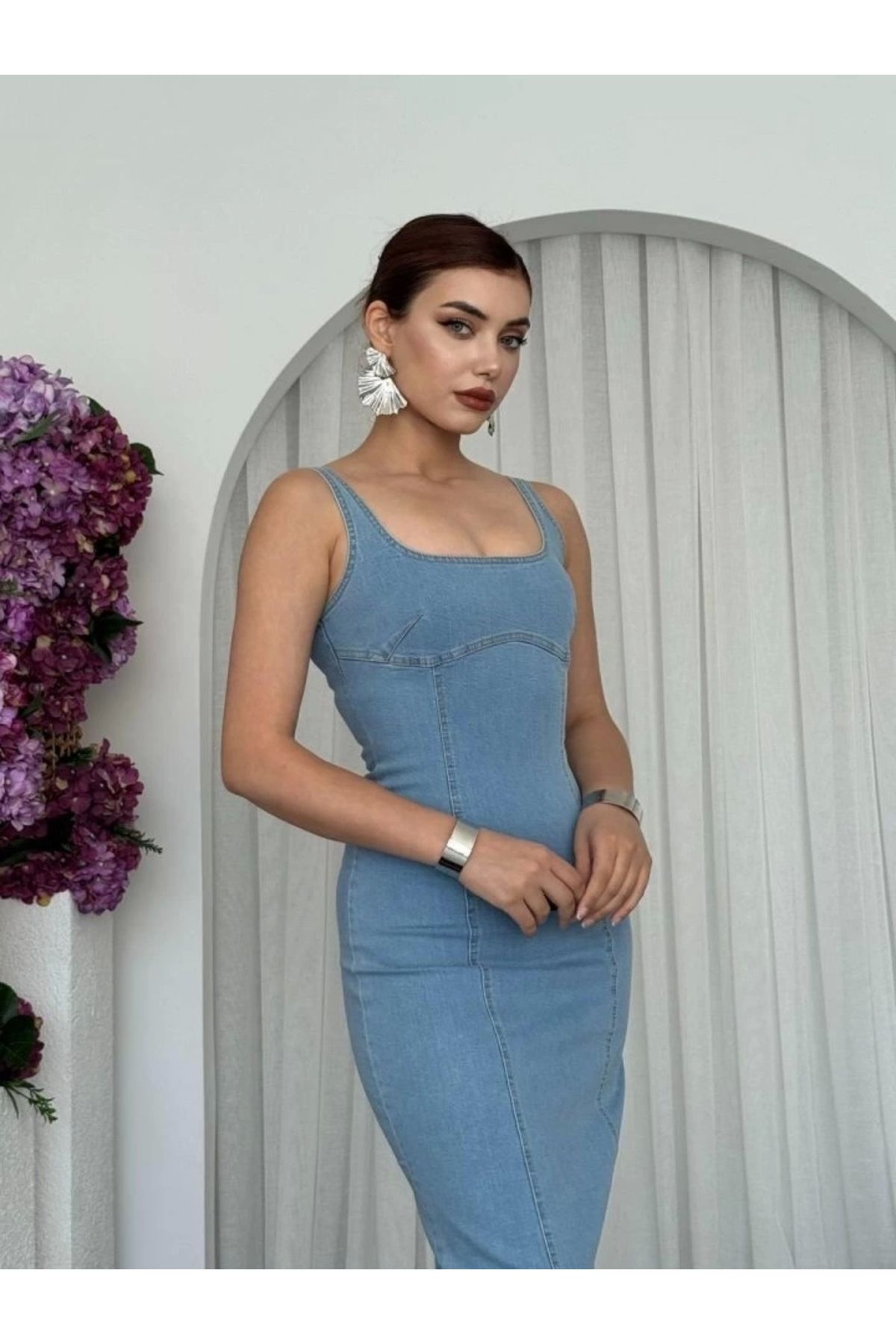 nedo7 Tuna Denim Elbise