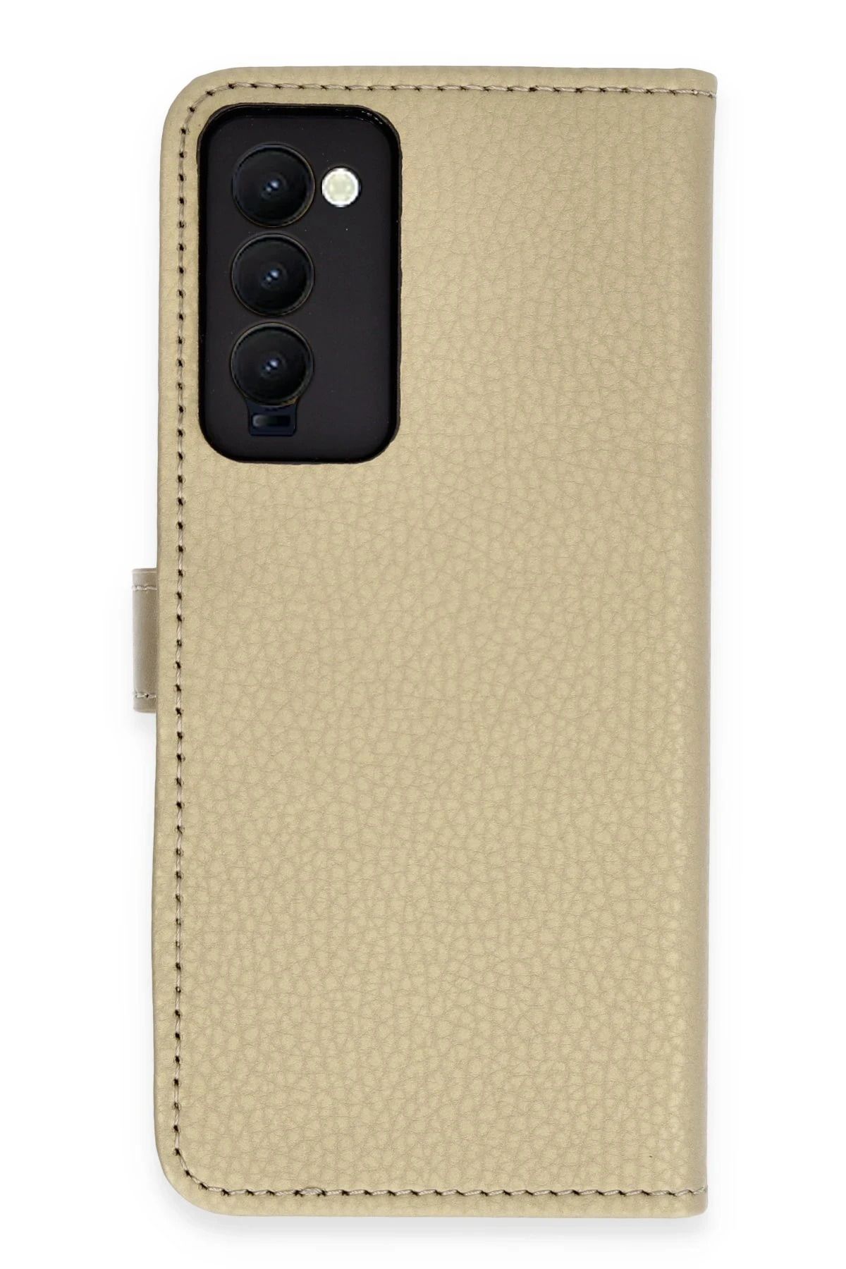 NewFace Tecno Camon 18 Kılıf Trend S Plus Kapaklı Kılıf - Gold DSDRN