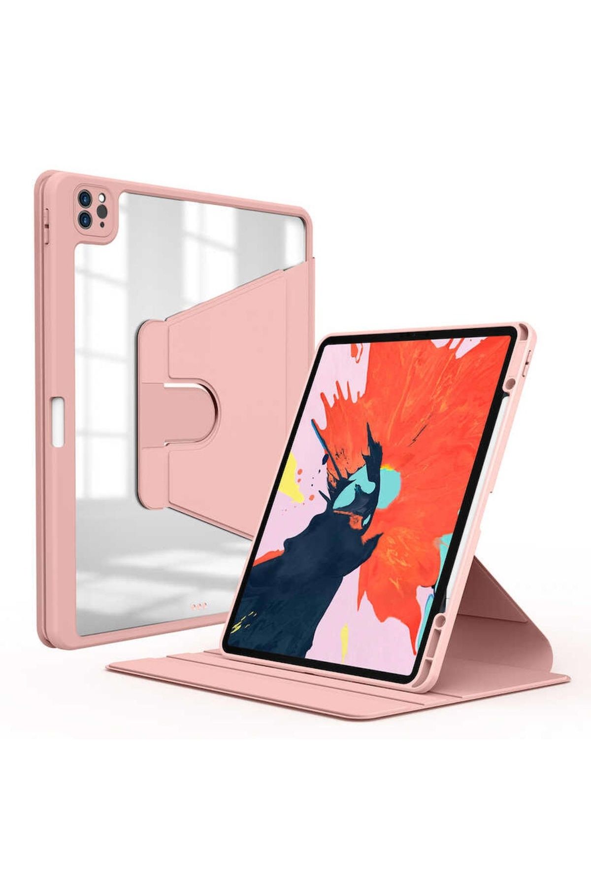 Megafox Teknoloji Apple iPad Pro 11 2021 (3.Nesil) Uyumlu Tablet Kılıfı Nayn Dönebilen Standlı Kılıf