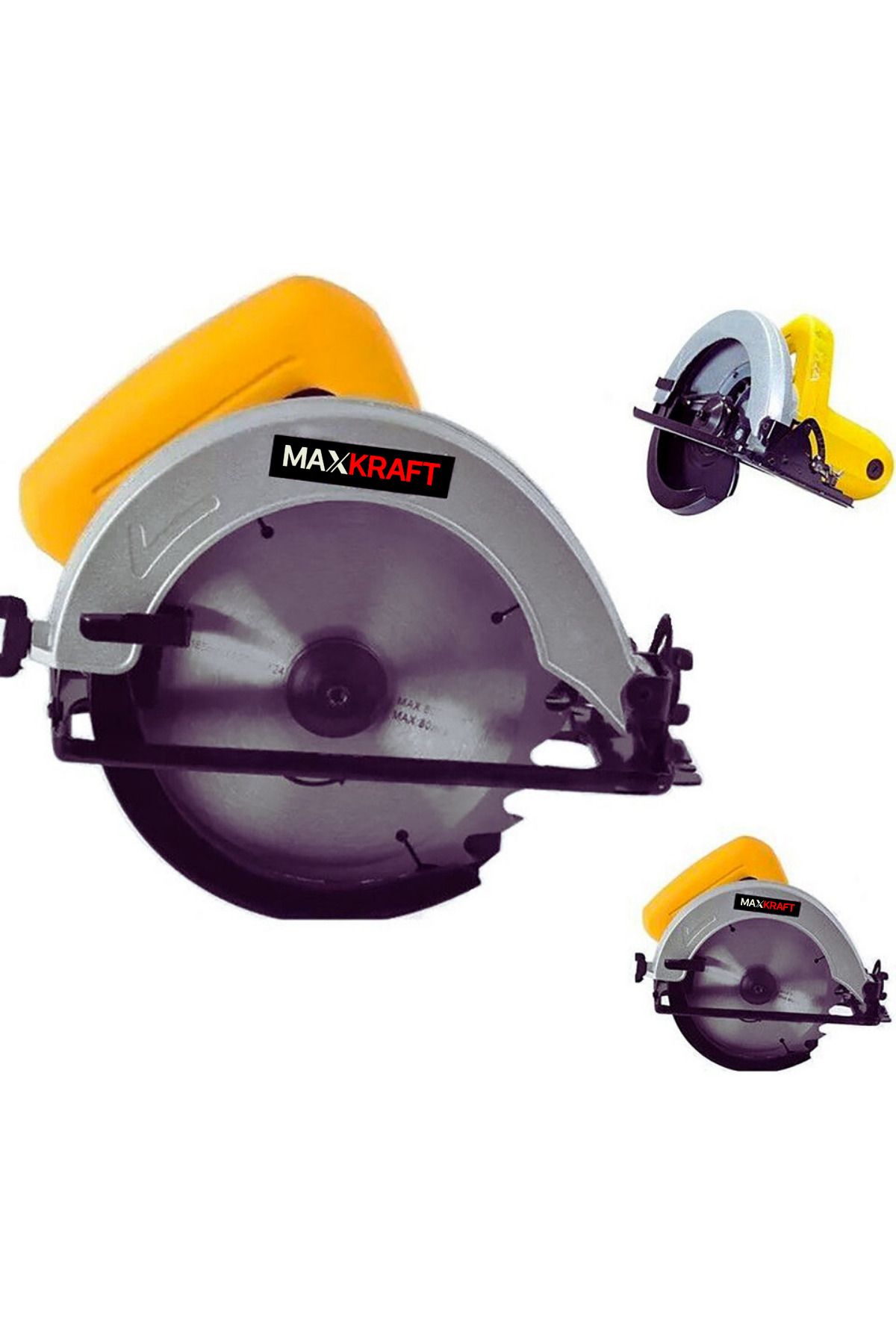 MAXKRAFT Profesyonel Metal Çift Dişli 185 mm Bakır Motor Ahşap Sunta Kesme Daire Testere Makinesi