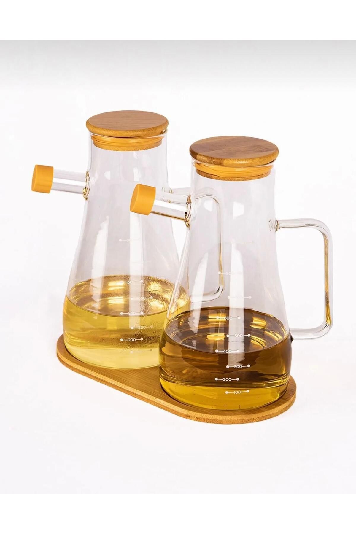 KARALYAN 2 Adet MasterChef Borosilikat Cam 900ML Yağdanlık