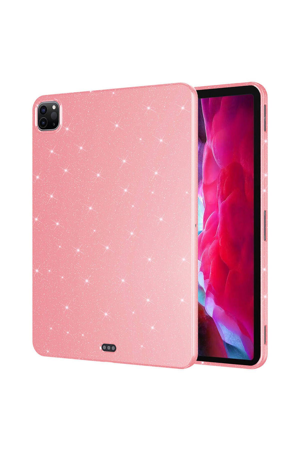 Megafox Teknoloji iPad Pro 11 2022 M2 Uyumlu Tablet Kılıfı Simli Parlak Görünümlü Silikon Koton Kılıf