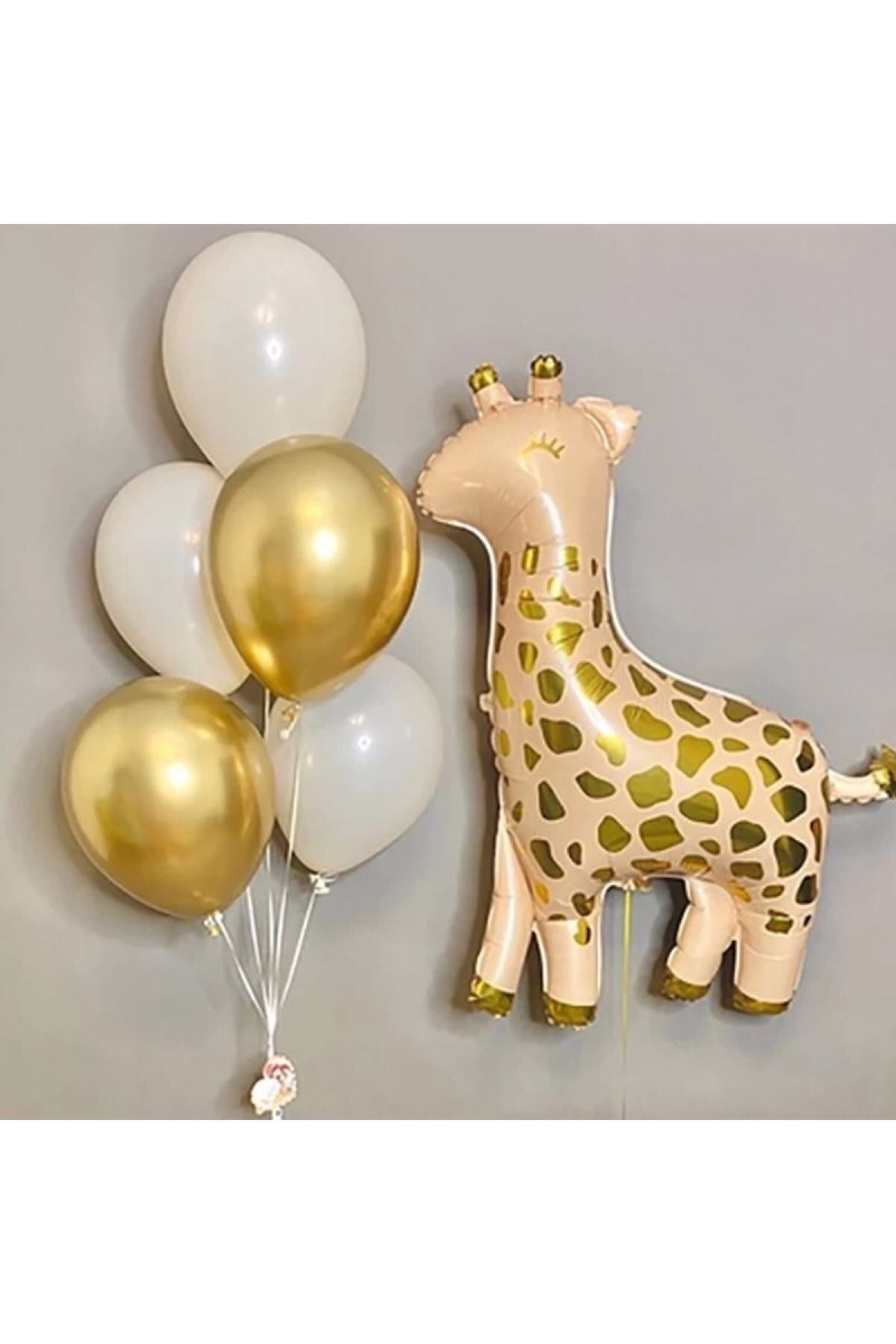 Partifest Zürafa Balon Set Yıldız Balon Folyo Set Konsept Doğum Günü Set Yaş Balon Set