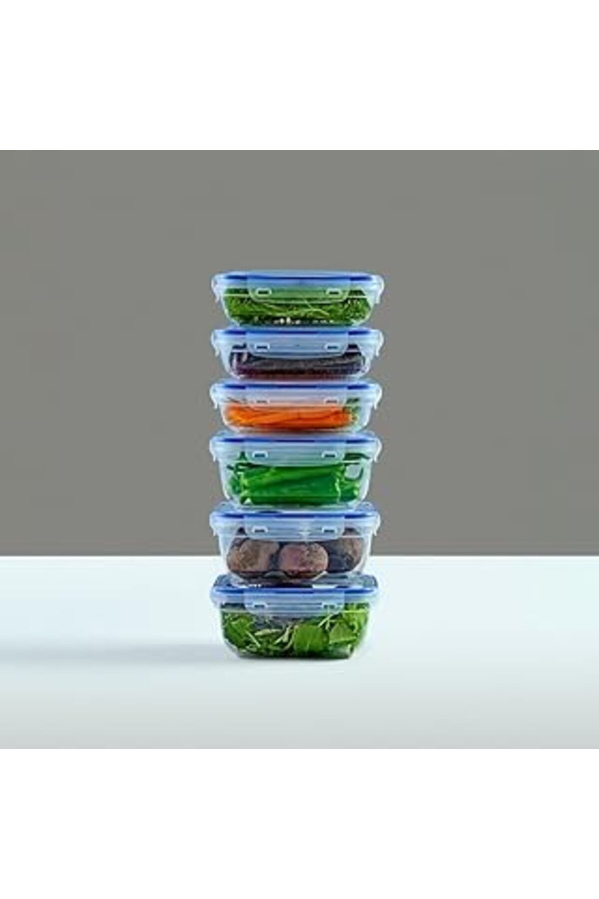 NETWORK ART Orret Home Sızdırmaz Kapaklı 6'Lı Saklama Kabı Seti, Contalı Pp Plastik, Çeşitli Boyutlar (3X975 Ml