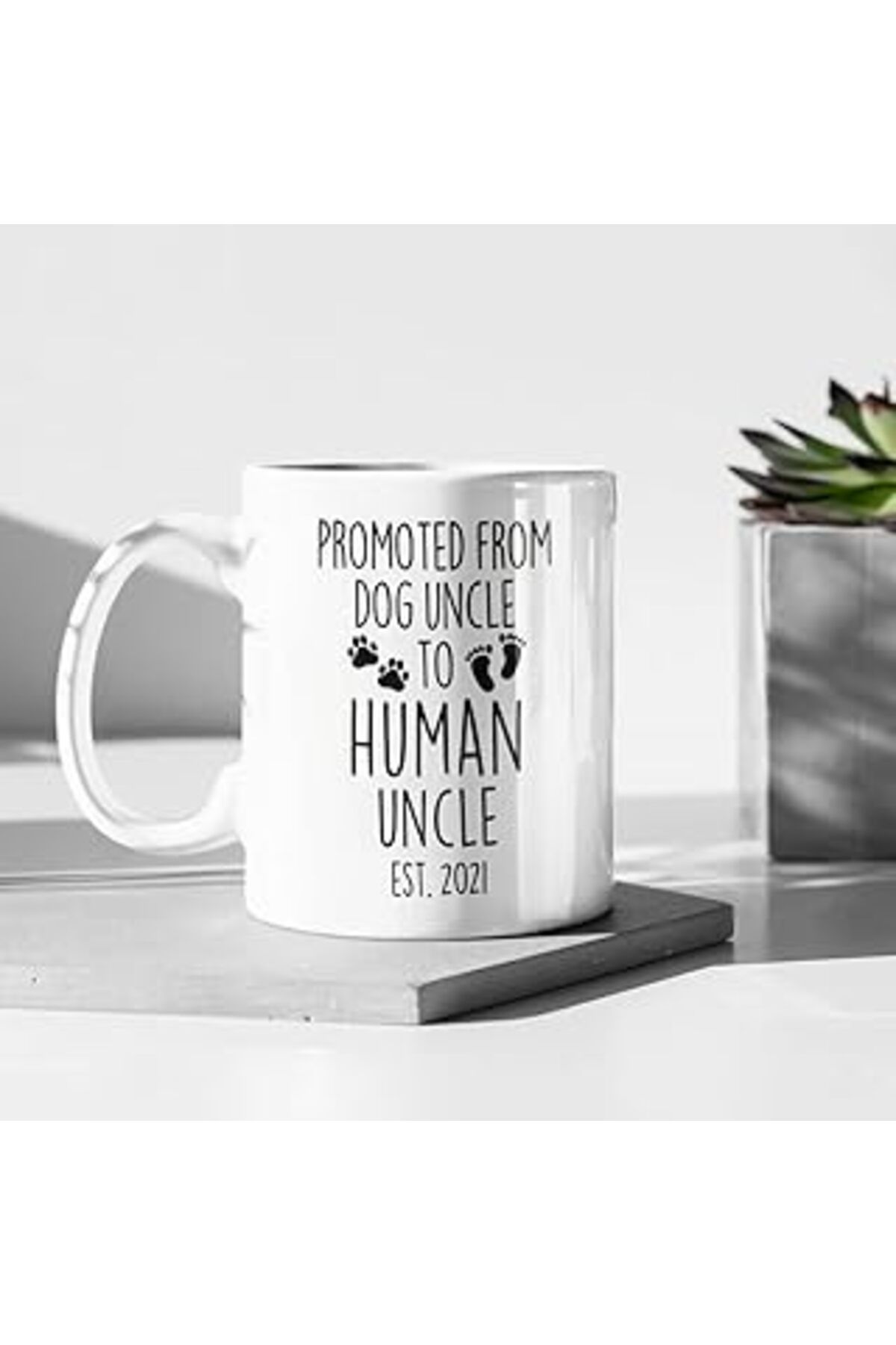 Mu Art Ahşap Print Dore Amca Kupası, Amcaya Hediye, En İyi Amca Hediyesi,İngilizce Doğum Günü Hediyesi Amca Kupa