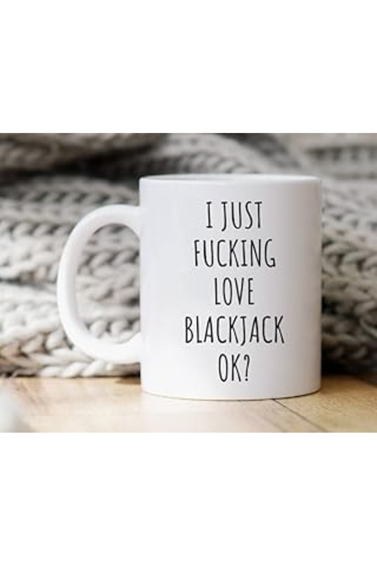 ASİTAN Print Dore I Just Fucking Blackjack Kupa, Blackjack Kupa, Blackjack Hediye, Ingilizce Kupa Bardak