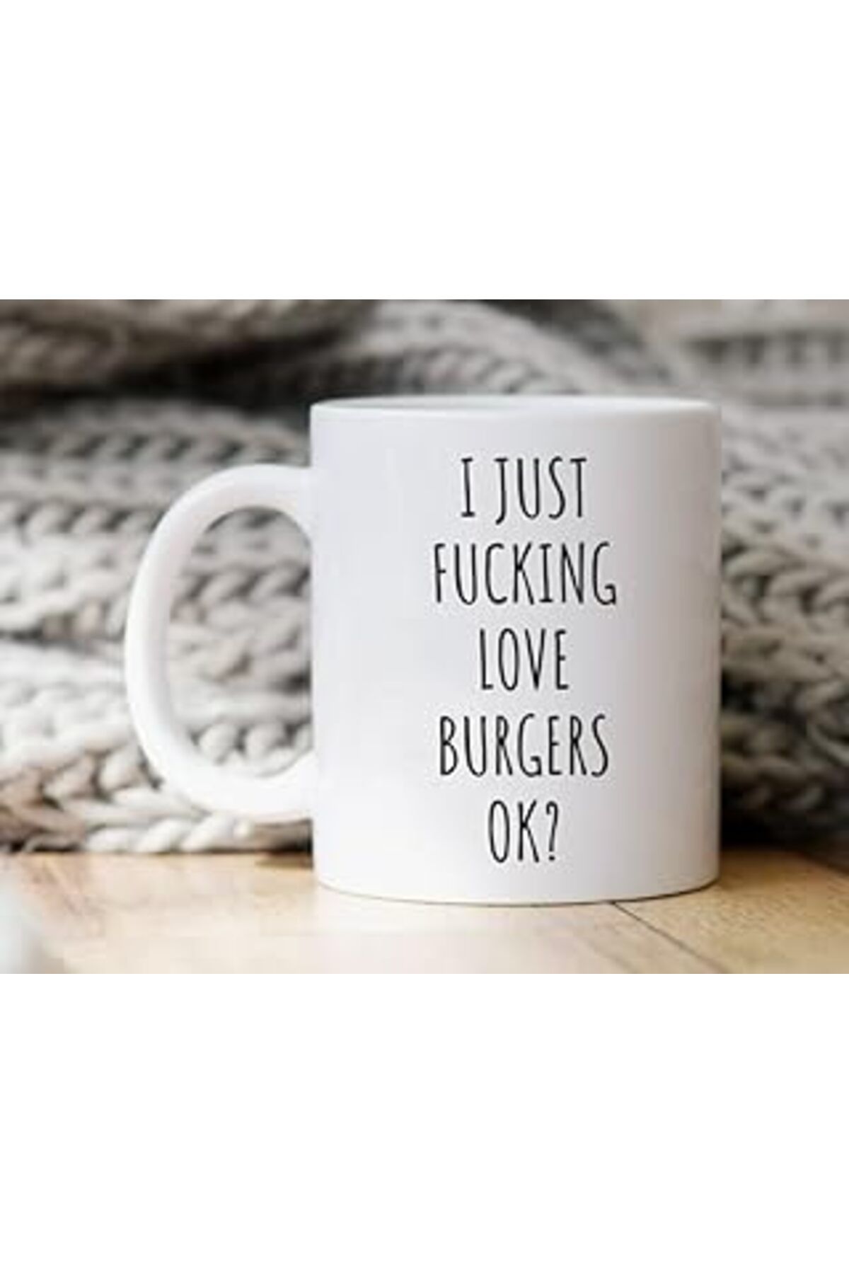 NETWORK ART Print Dore Ben Sadece Burgerleri Seviyorum - Burger Kupa - Burger Hediyesi - Ingilizce Kupa Bardağı