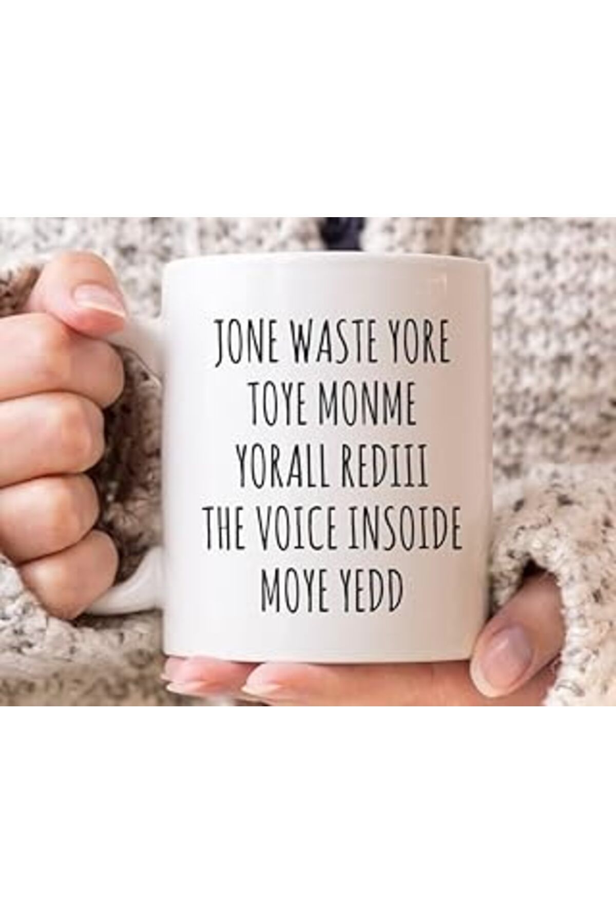 NETWORK ART Print Dore Jone Waste Toye Monme Yorall Rediii, Yed'Imin İçindeki Ses İngilizce Kupa