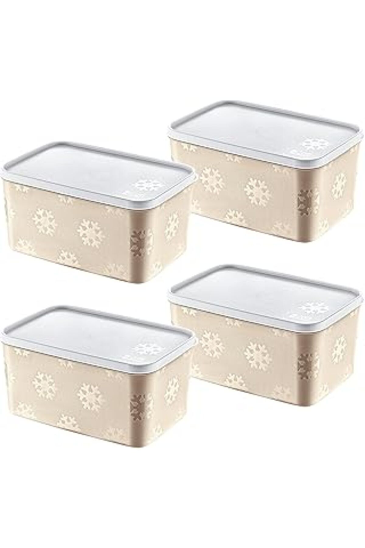 Mu Art Ahşap Smartware 4'Lü Set Frost Saklama Kabı Latte 2600 Ml