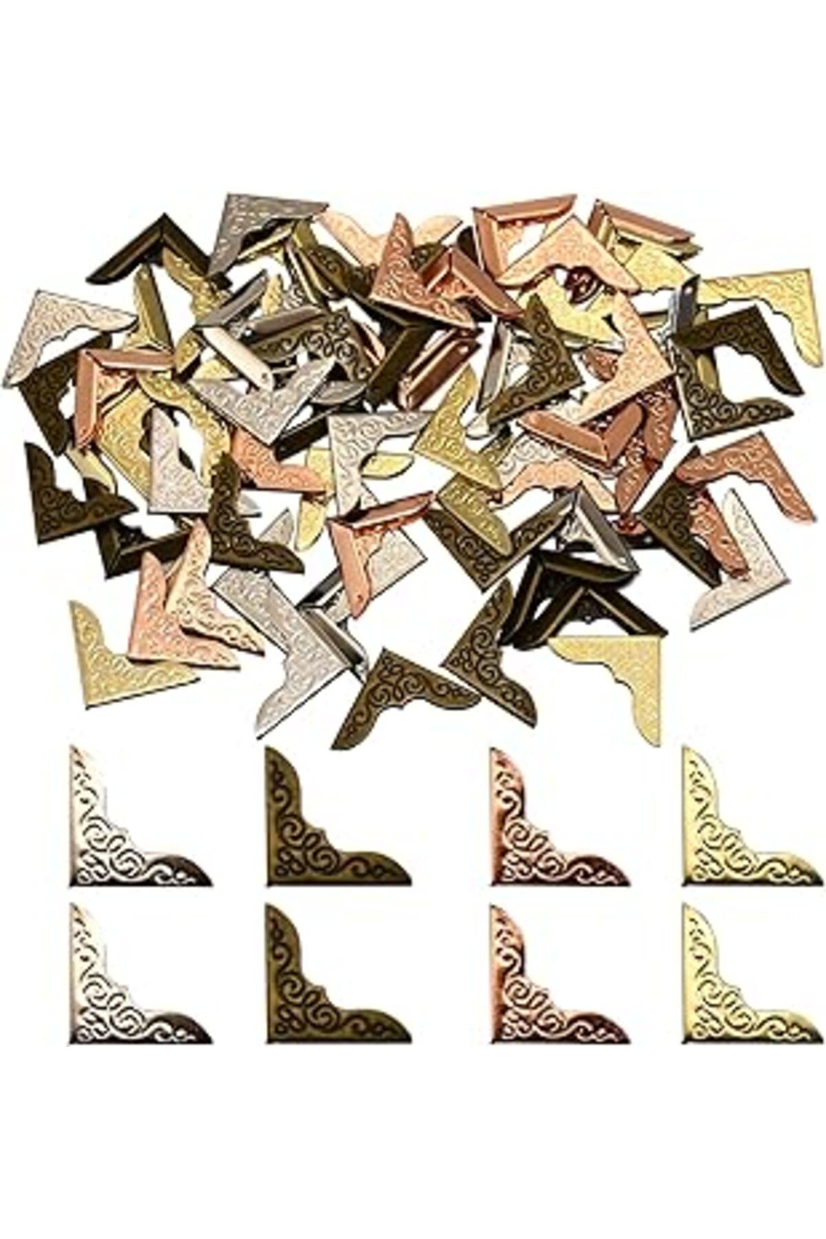 NETWORK ART Chistepper 80 Parça Metal Kitap Köşeleri Demir Kitap Köşe Koruyucu Metal Köşe Kapağı Vintage Kitap