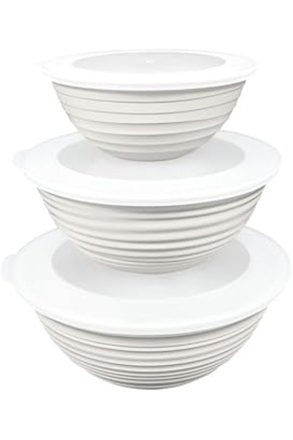 ASİTAN Orret Home 3’Lü Yuvarlak Kapaklı Plastik Saklama Kabı Seti – 3L, 2L, 1L – Mikrodalga Ve Buzdolabı U