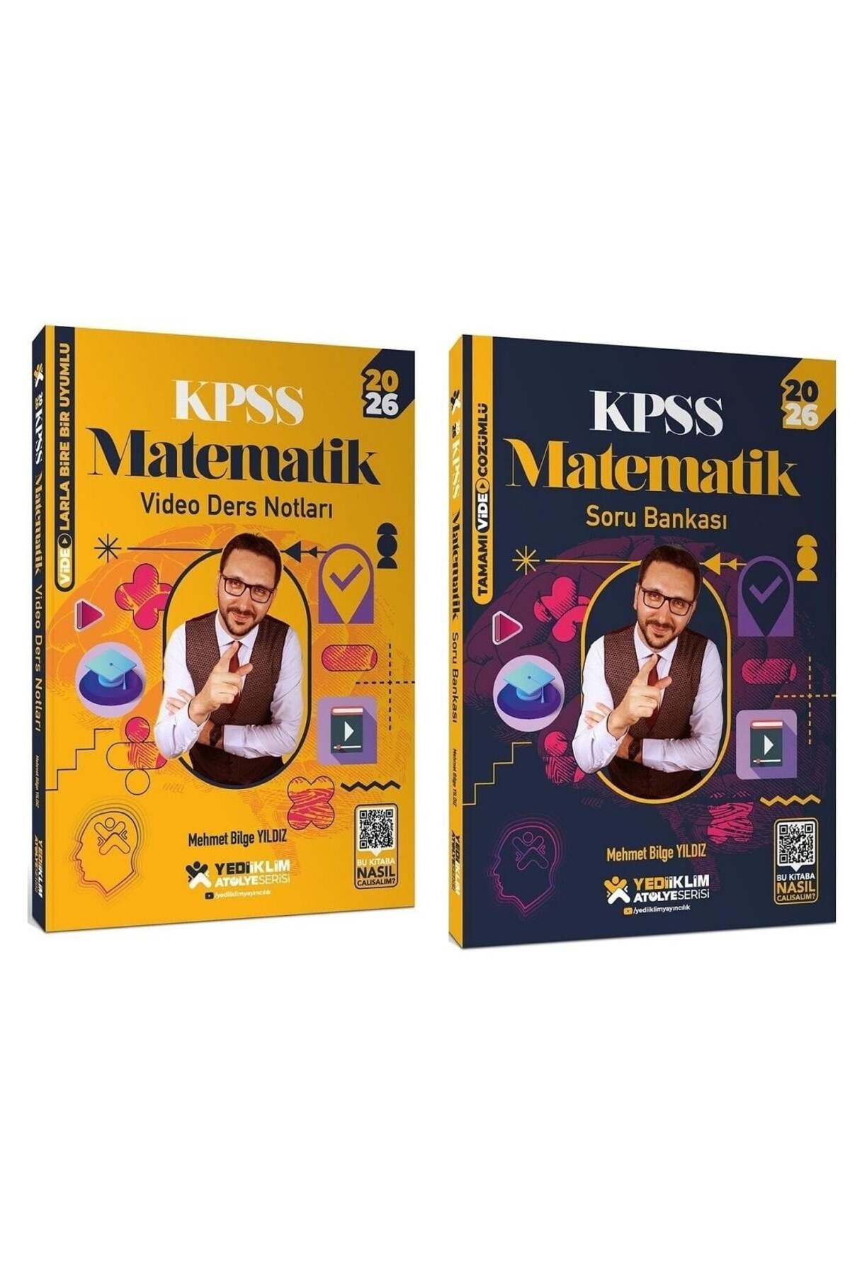 Makro Kitabevi Yayınları Yediiklim 2026 Baskı KPSS Matematik Atölye Video Ders Notları + Soru Bankası 2 li Set
