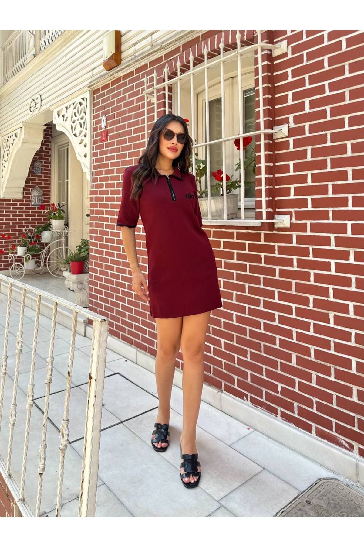 Abalı Yeni sezon yazlık mini elbise souğuk ip ,Alhawi Lamara model