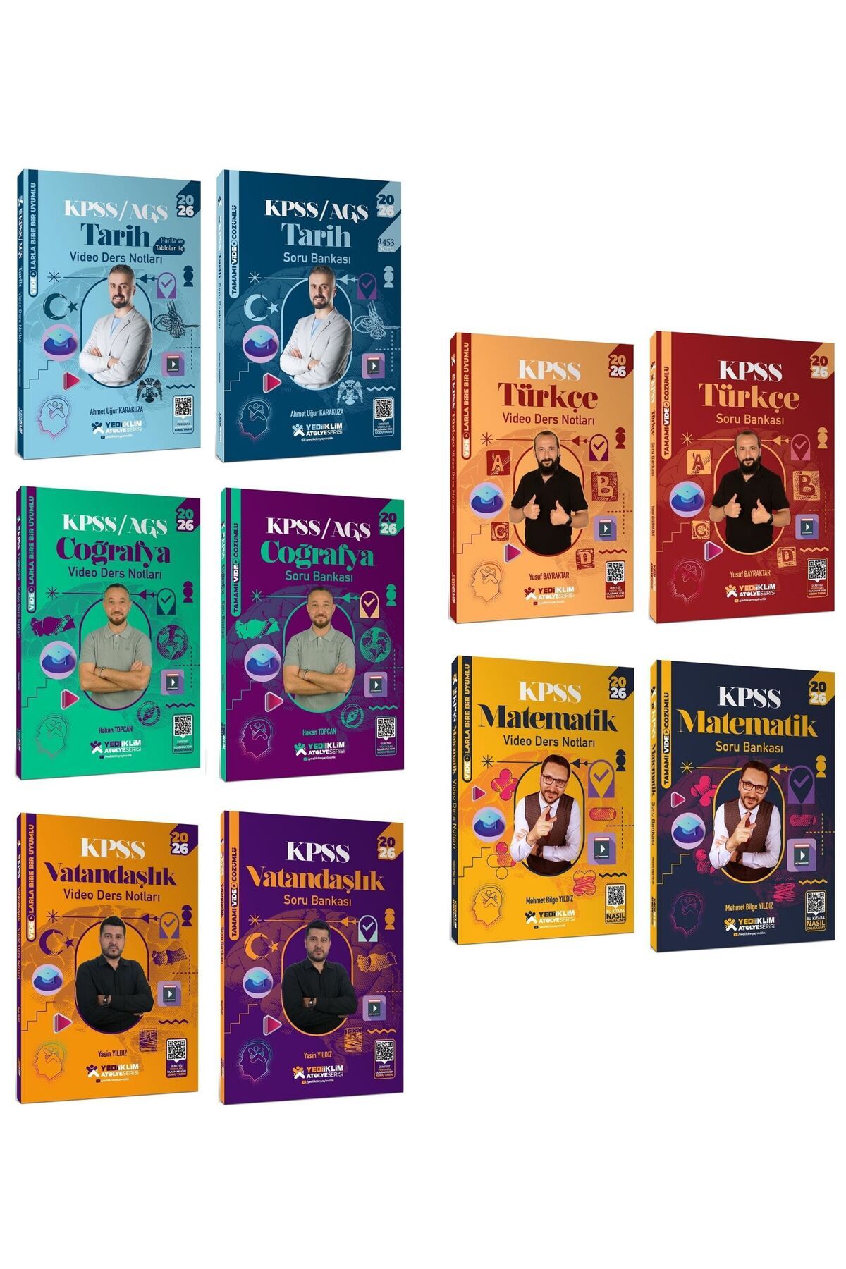 Makro Kitabevi Yayınları Yediiklim 2026 Baskı KPSS GY GK Atölye Video Ders Notları + Soru Bankası 10 lu Set