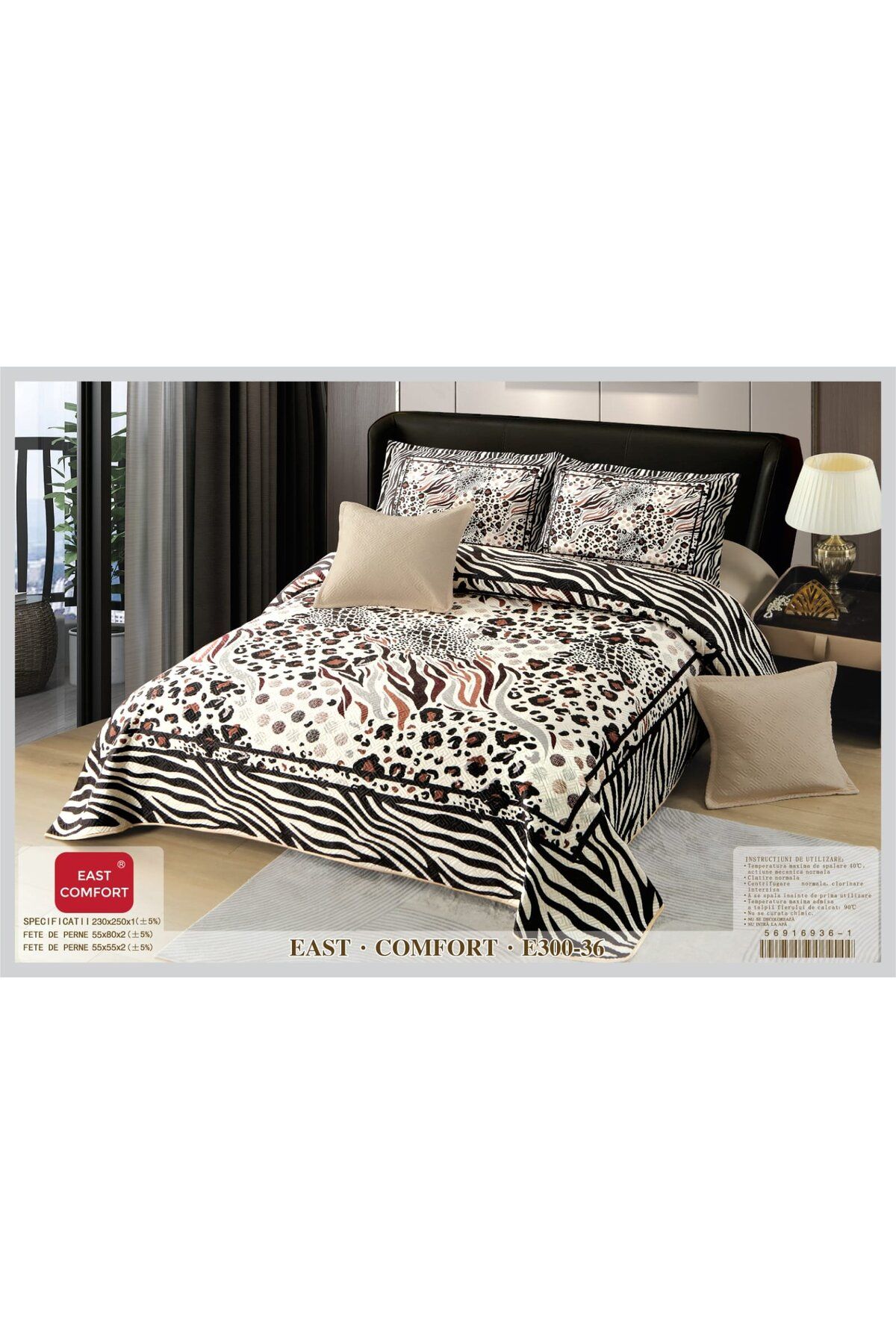 FIONNA.RO-5 Piece Velvet Duvet Cover Set - Animal Print 1