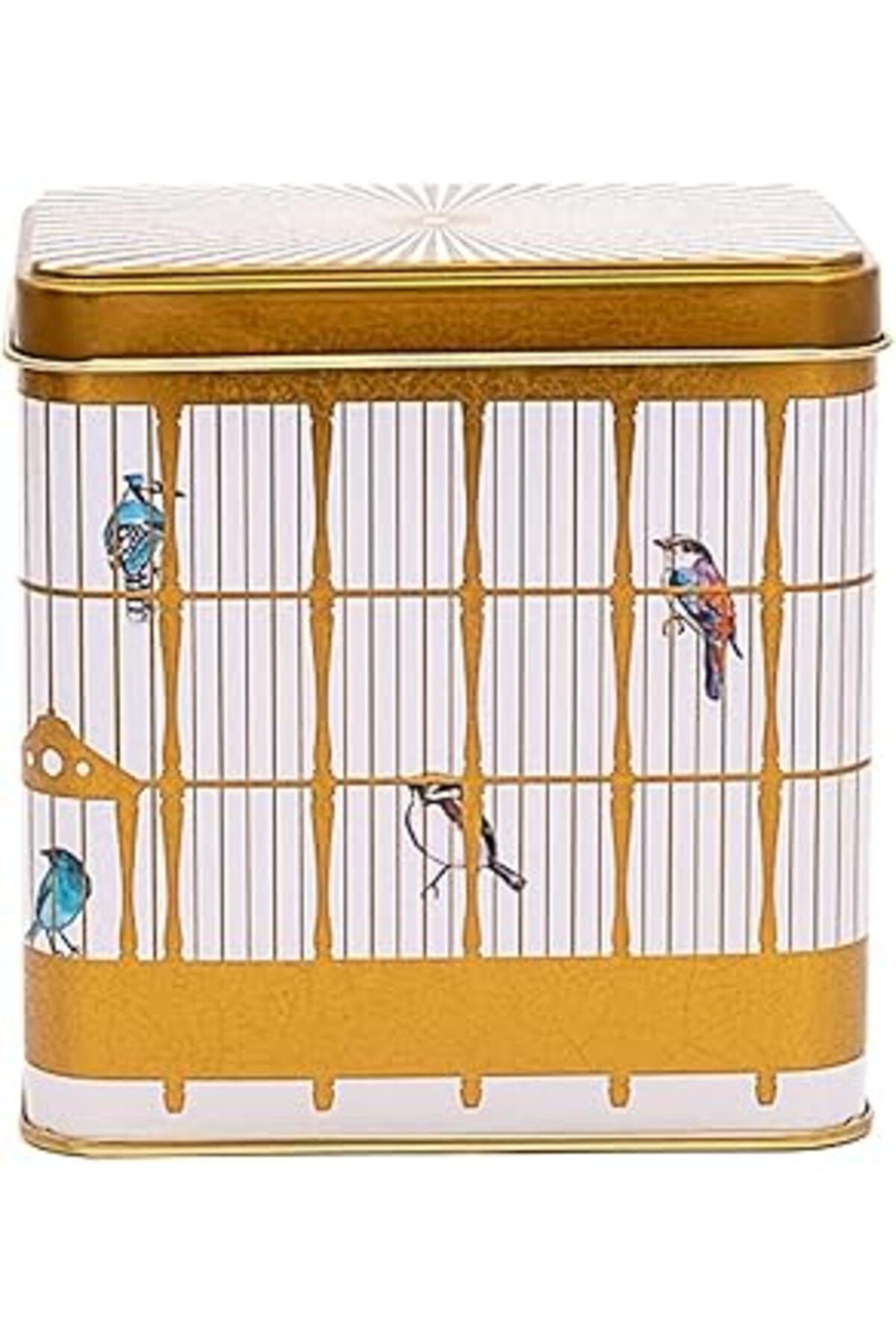 NETWORK ART Evle-er205-t7 Bird Cage Desenli Metal Saklama Kabı 9x9 Cm (BİRD CAGE)