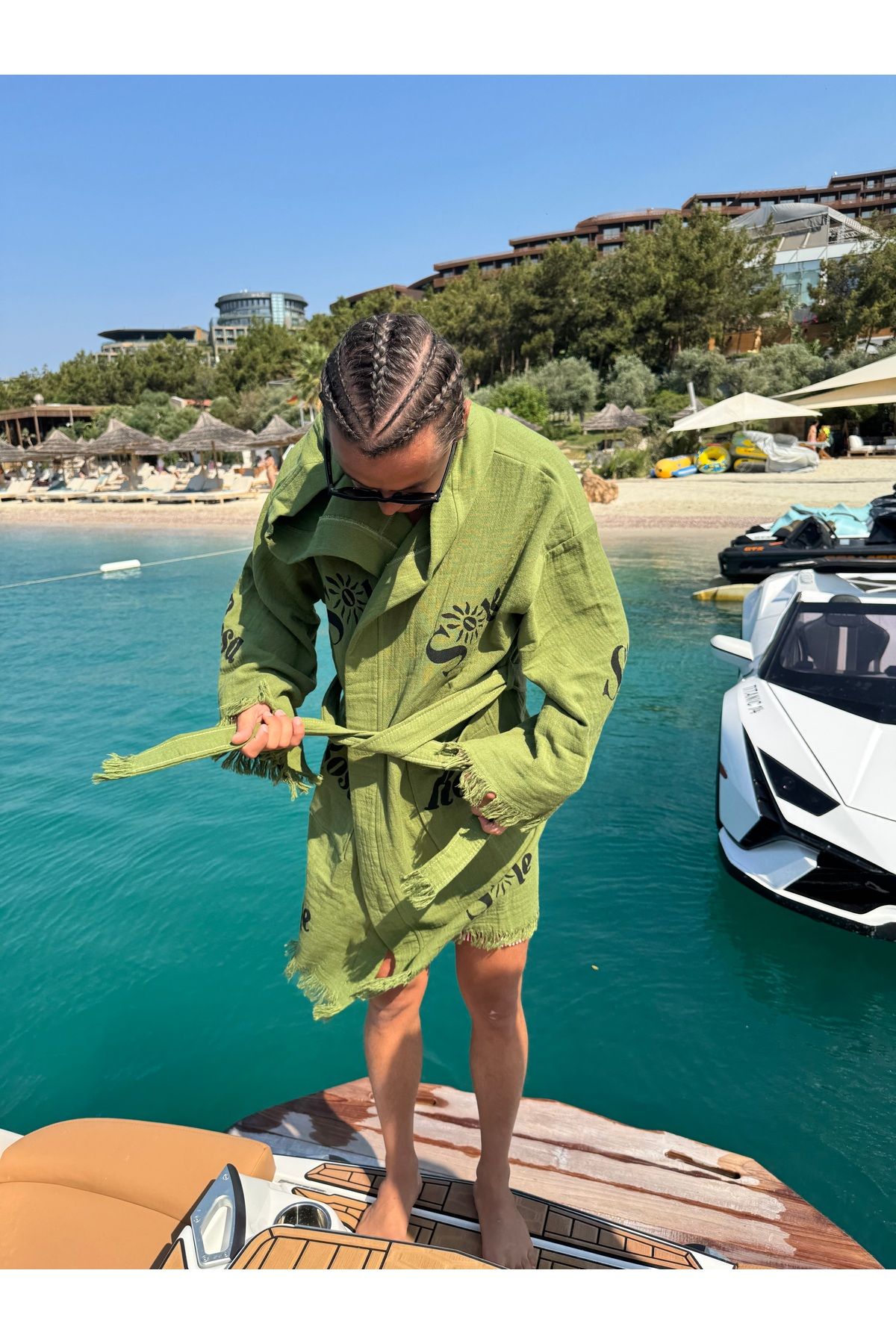 SOLENROSA Pamuk Kimono Sabahlık Havlu Solenrosa