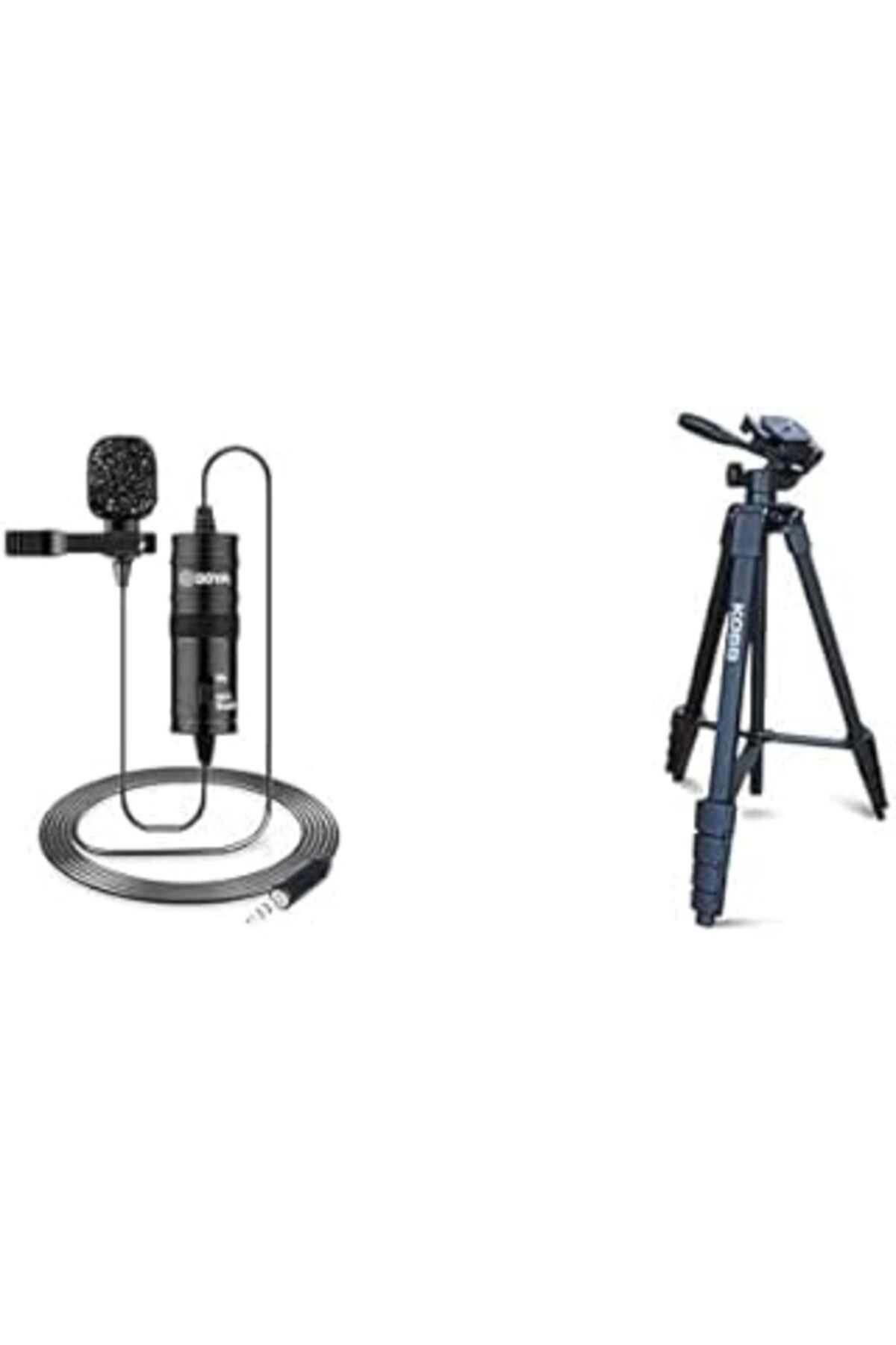 NETWORK ART Boya By-M1 Yaka Mikrofonu Ve Kobb Kbl16T 160Cm Su Terazili Profesyonel Alüminyum Lazer Tripod