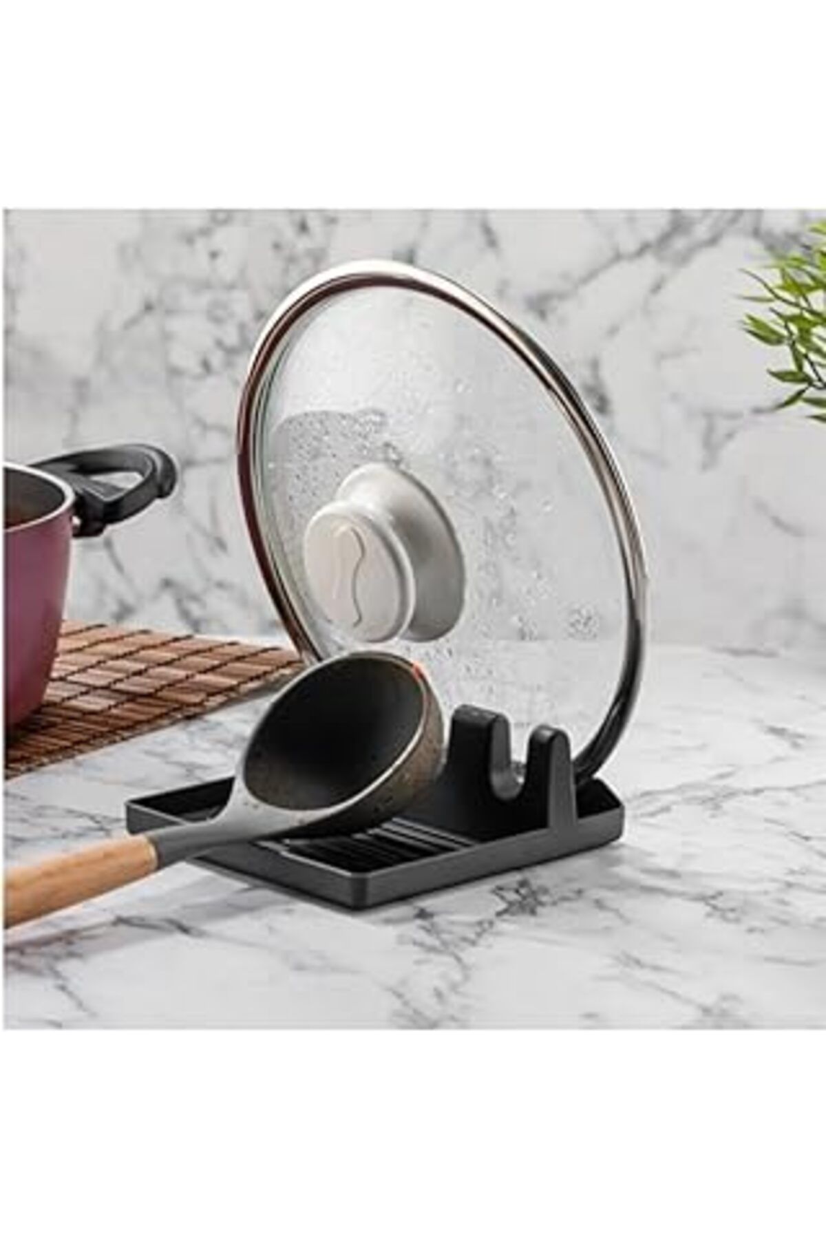 ASİTAN C8 Home Tezgah Üstü Kirli Kaşıklık, 14X12 Cm Plastik Mutfak Kepçelik, Kaymaz Tabanlı, Kolay Temizle