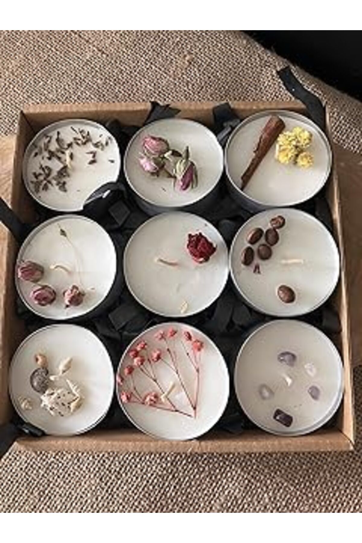 Roses Store Smell Of The Night 9'Lu Xxl Tealight Soya Mumu,Normalden 4 Kat Büyük,36 Tealight Ile Eşdeğer,Hediye
