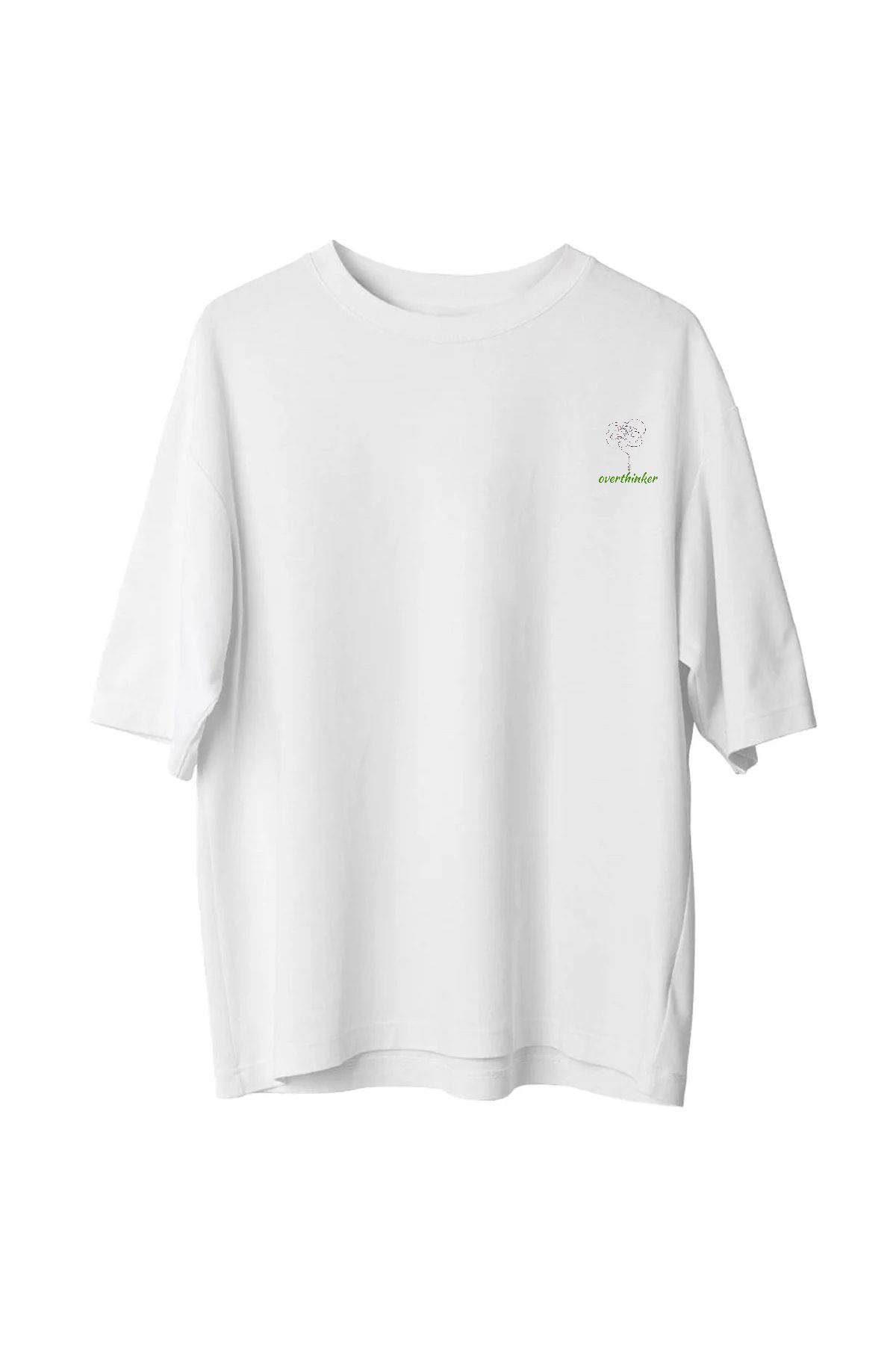 VMGA Overthinker Baskılı Tişört – Minimal Beyin İllüstrasyonlu, Zihni Dolu Unisex Tasarım