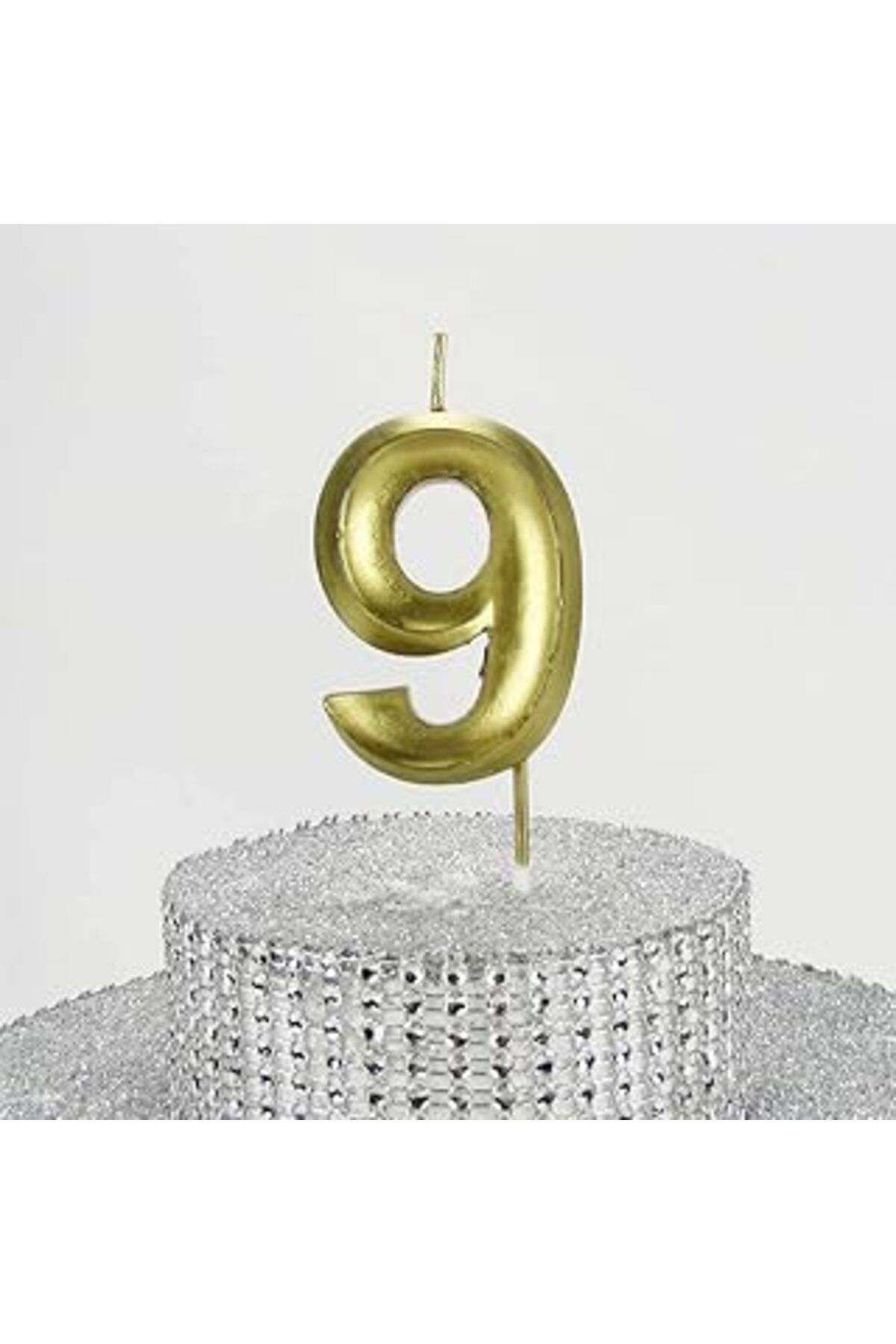 NETWORK ART Parti Vitrini 9 Dokuz Rakamlı Gold (ALTIN) Mum 6.5 Cm