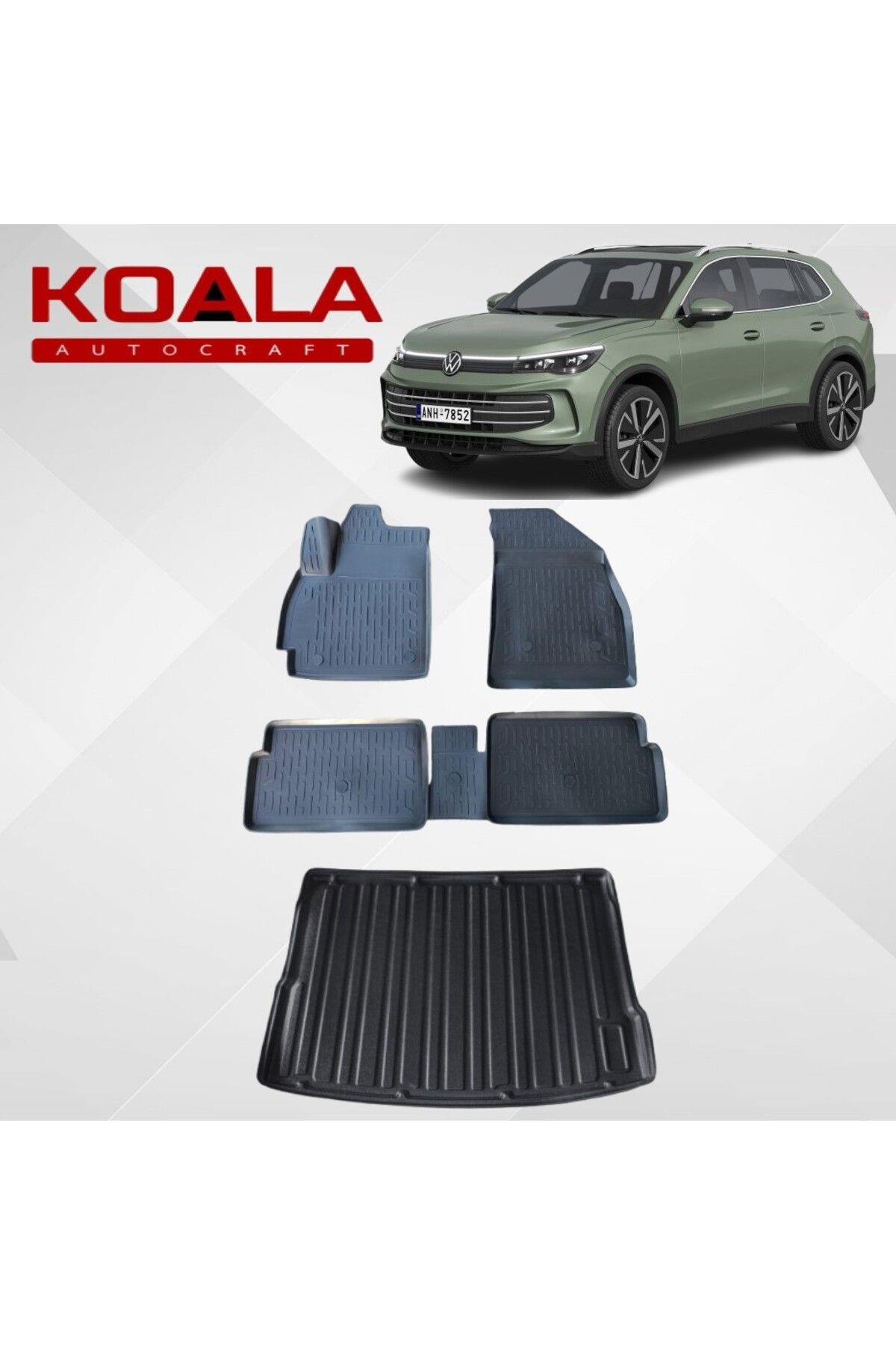 KoalaOtoTekstil VW TİGUAN E-TSI (2024+) Uyumlu (BAGAJIN ALT KADEMESİ İÇİN) -Araca Özel Paspas ve Bagaj Havuzu