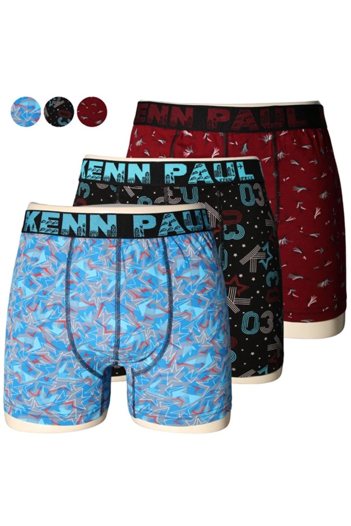 Modus Vivendi 3'lü Boxer 3XL–6XL Büyük Beden – Desenli, Yumuşak Pamuk
