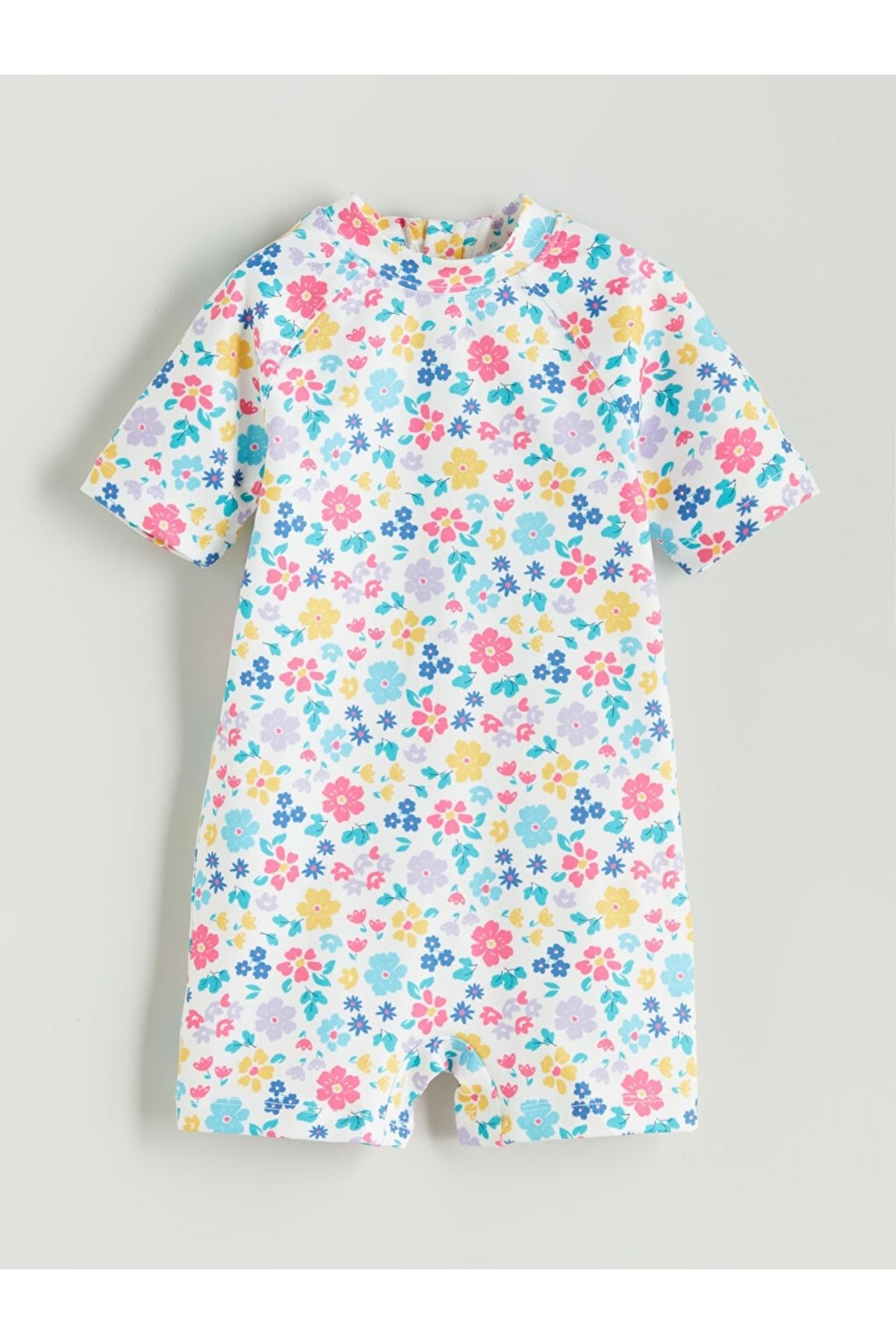LC Waikiki LCW baby Bisiklet Yaka Çiçekli Kız Bebek Mayo