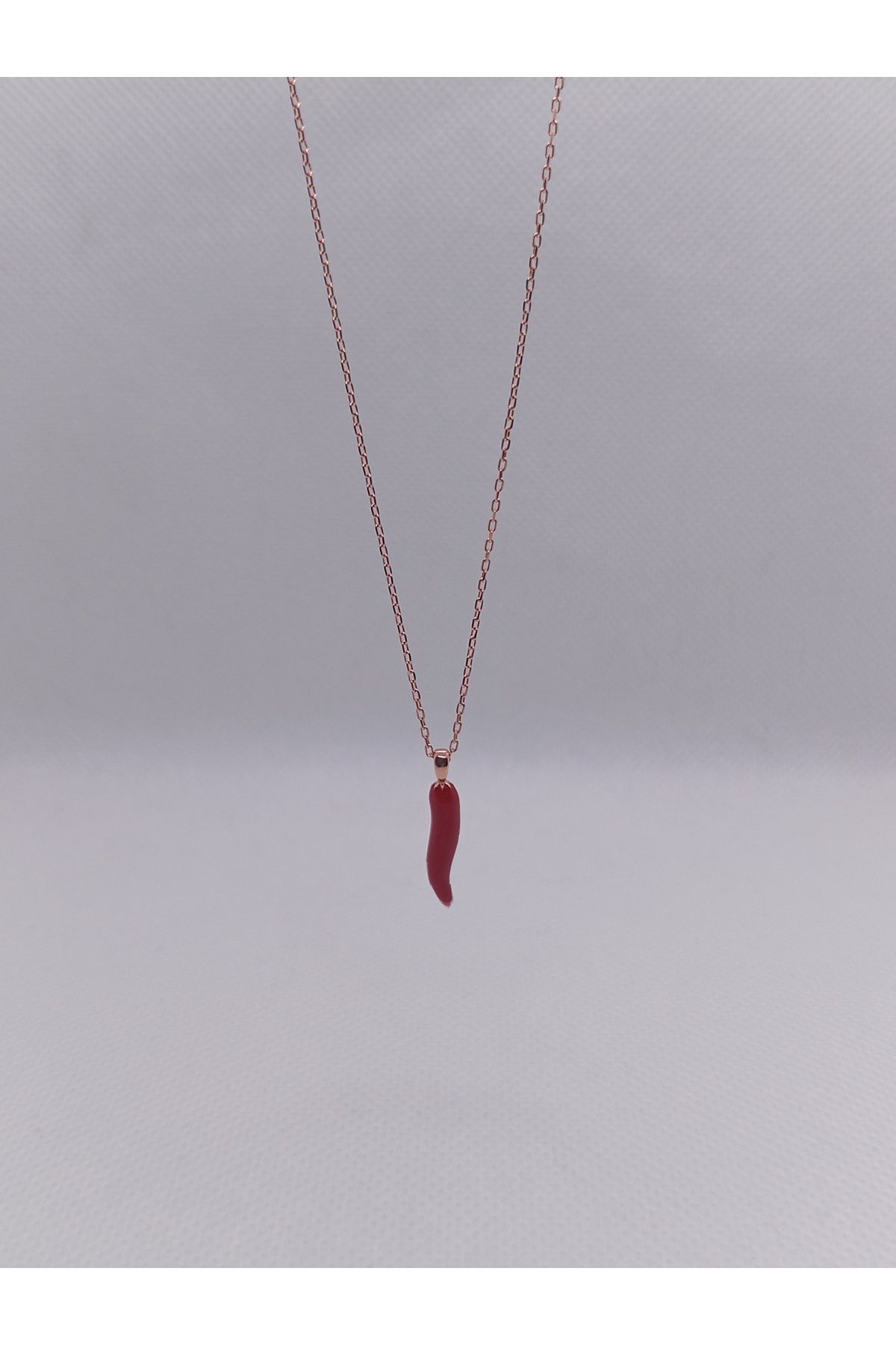 Kjewelry 925 Ayar Gümüş Kırmızı Biber Kolye