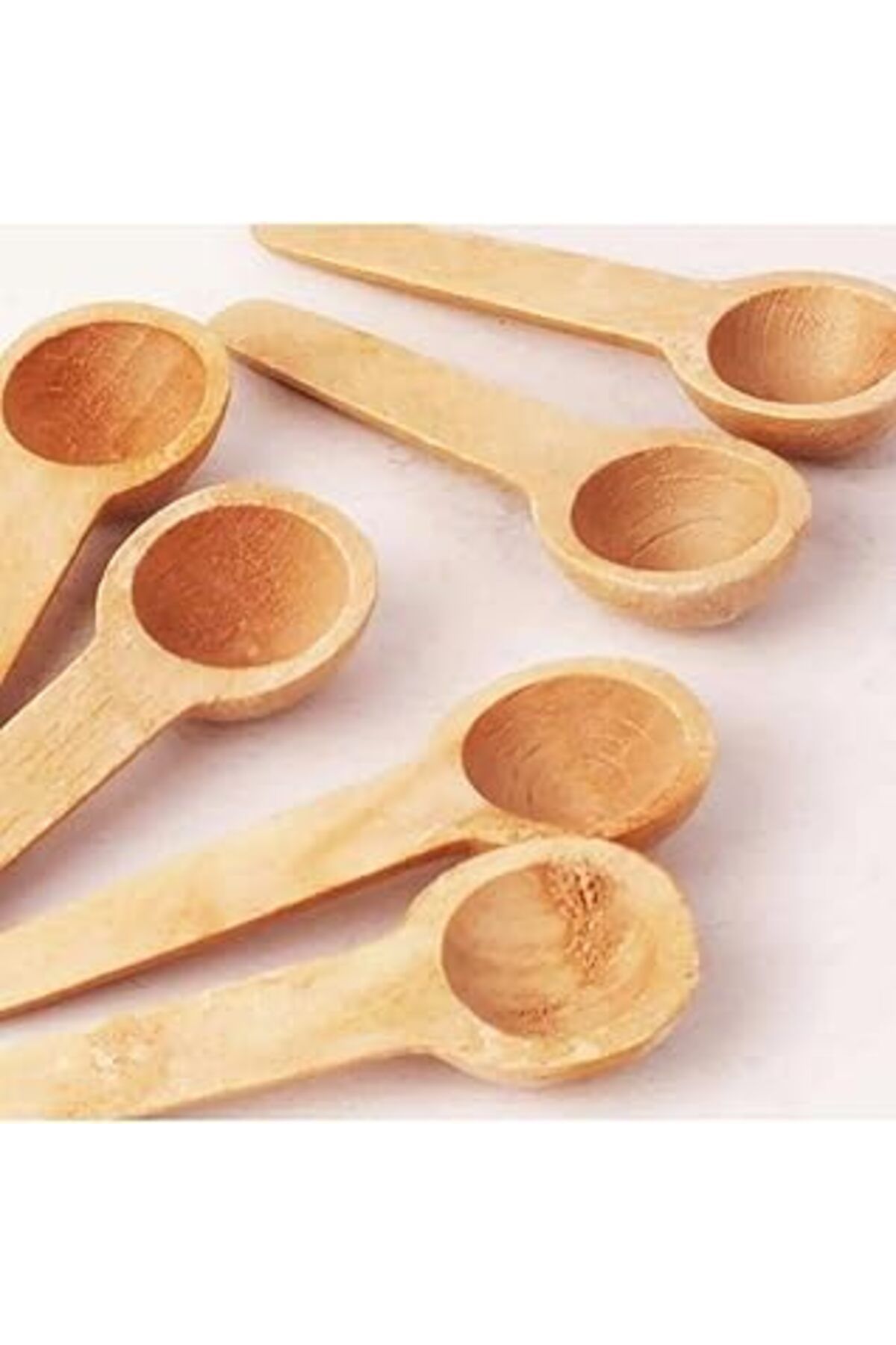 ASİTAN Bev Kitchen 6'Lı Ahşap Baharatlık - Ölçek Kaşığı - Ahşap Kaşık 7 Cm Ahşap