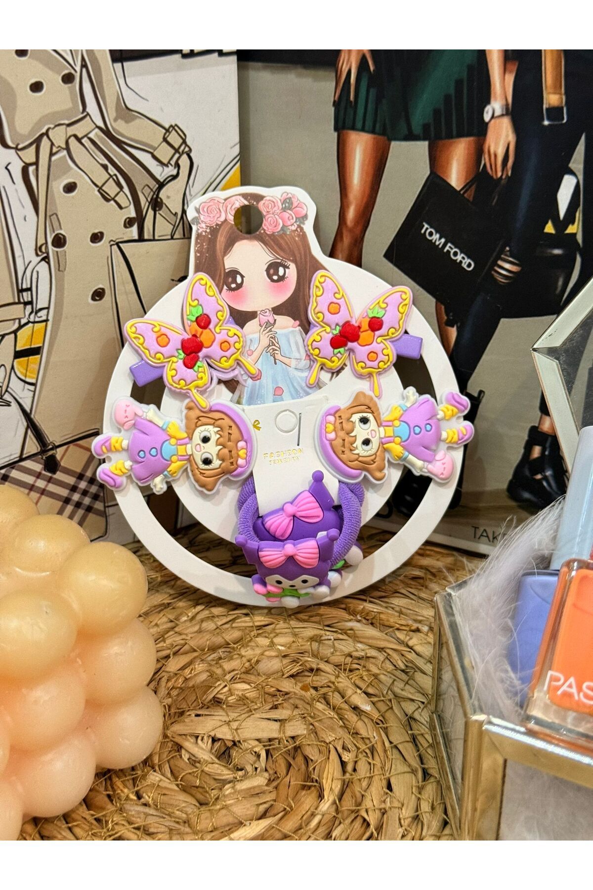 MODA TT Kuromi mor çocuk tokası